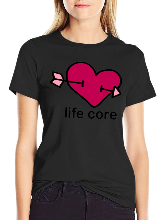 Life Core T-Shirt - Heart Arrow Design Black