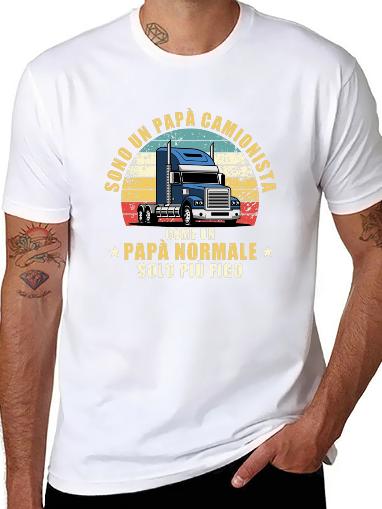 Trucker Dad T-Shirt - Italian Fathers Day Tee