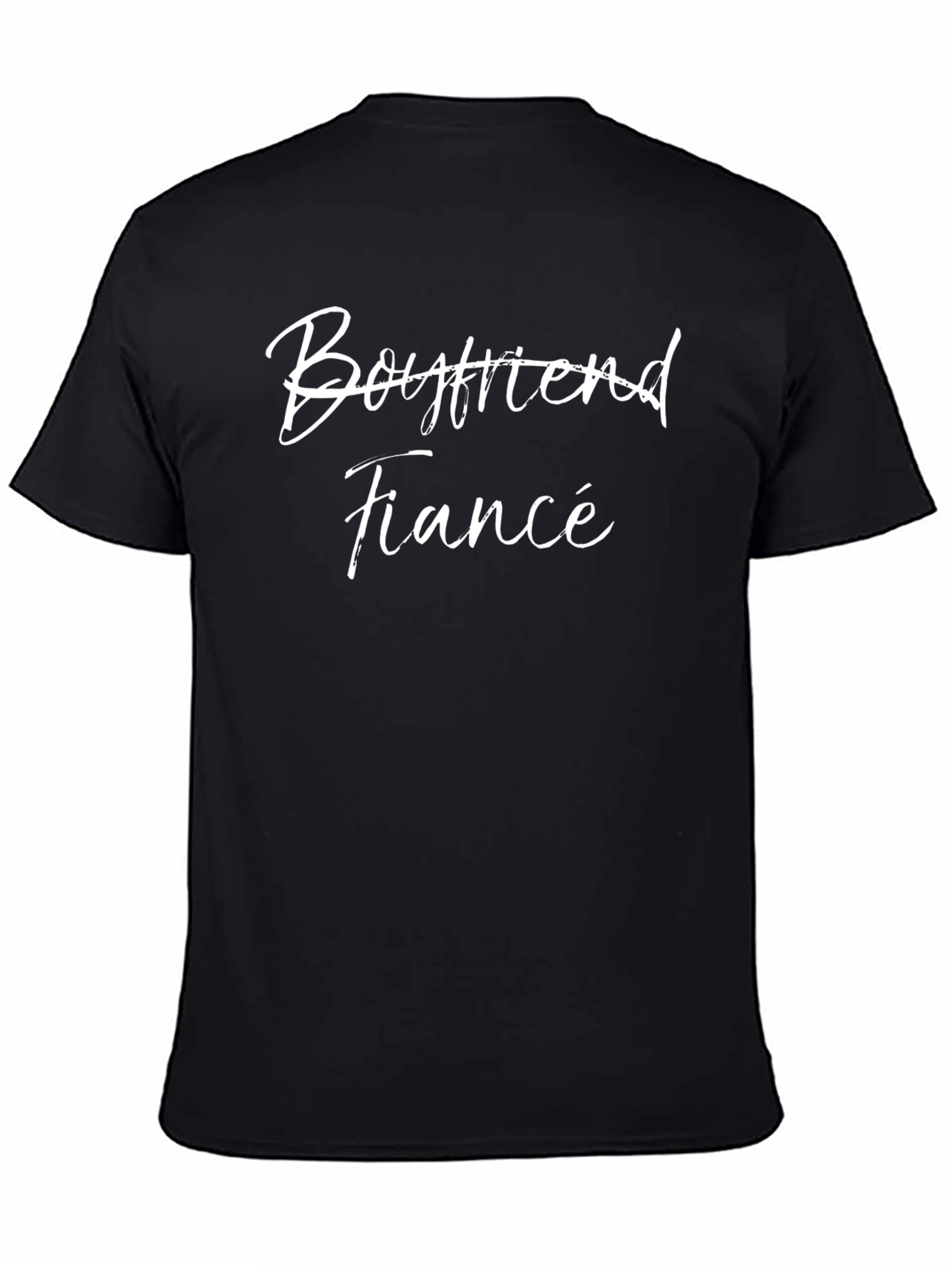 Boyfriend Fiance Graphic Tee - Black Cotton T-Shirt