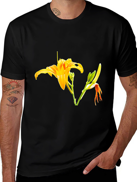 Floral Print Black T-Shirt - Stylish Casual Wear