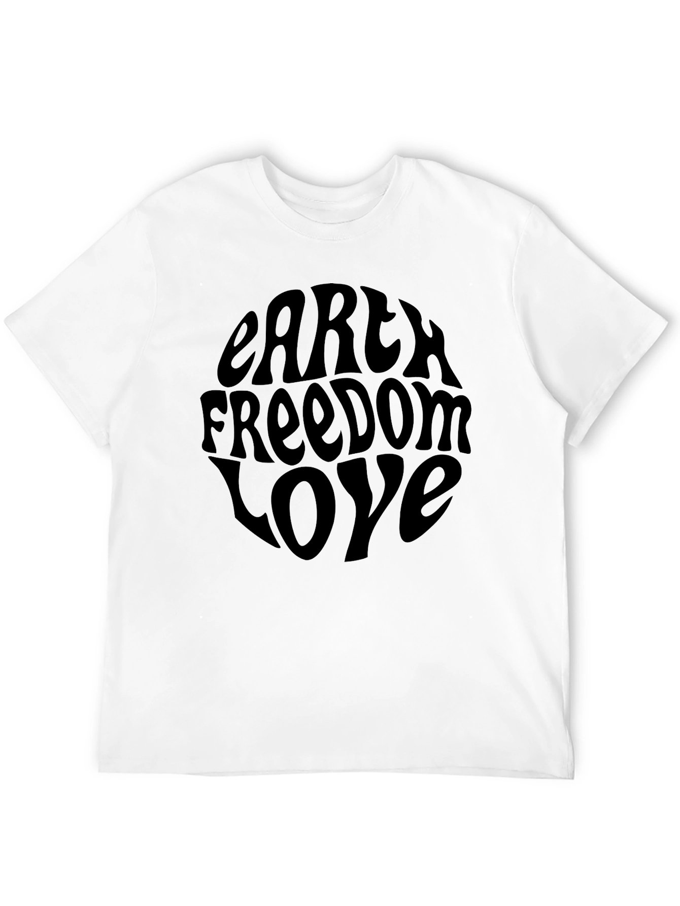 Earth Freedom Love Graphic Tee - Black