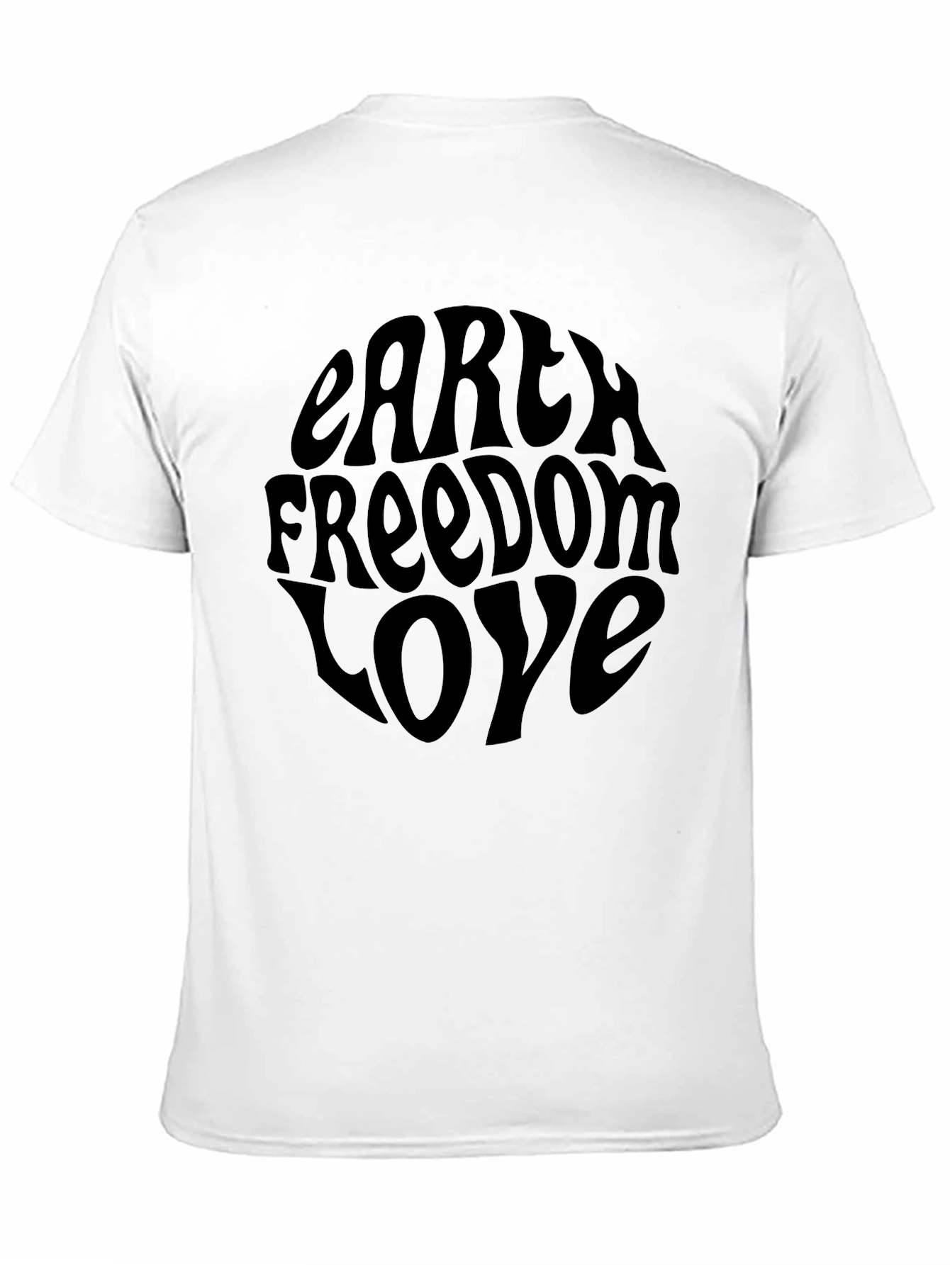Earth Freedom Love Graphic Tee - Black
