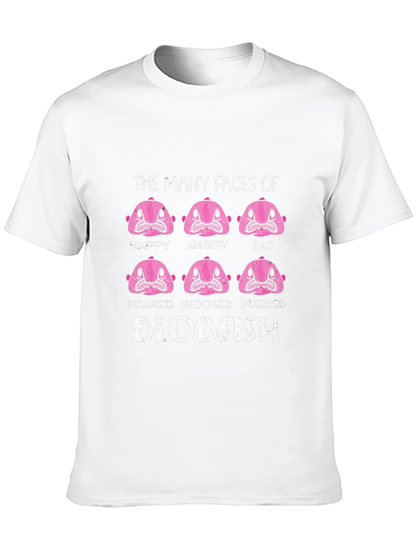 The Many Faces of Blobfish Black T-Shirt