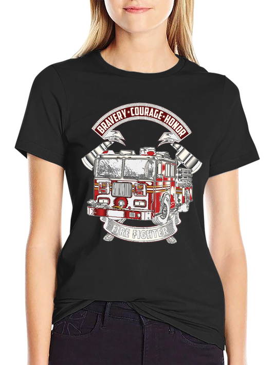 Firefighter Bravery Courage Honor Graphic T-Shirt