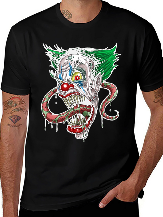 Creepy Clown Head Graphic Tee - Horror Clown Shirt