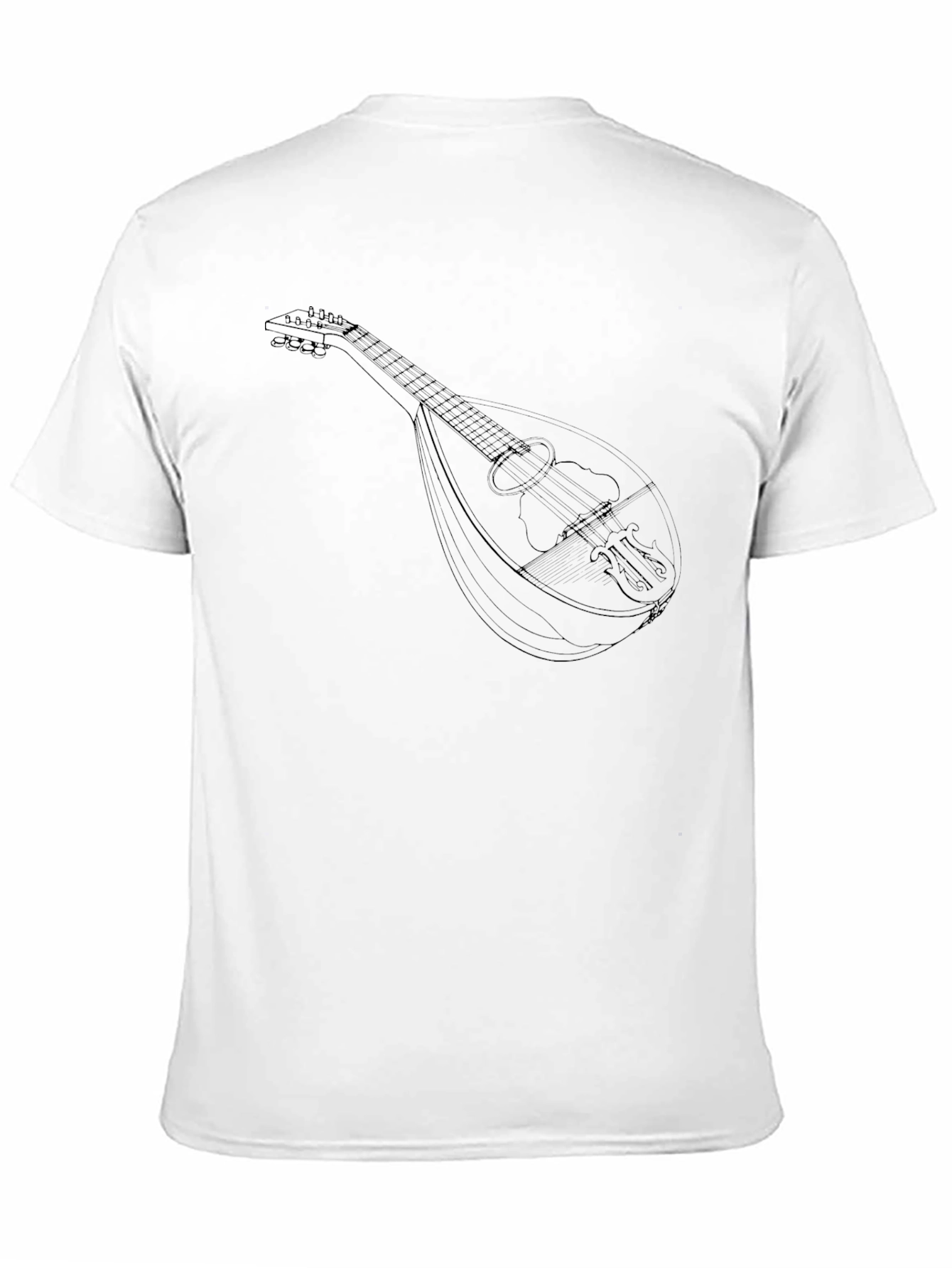 Mandolin Line Art Graphic Tee - Black T-Shirt