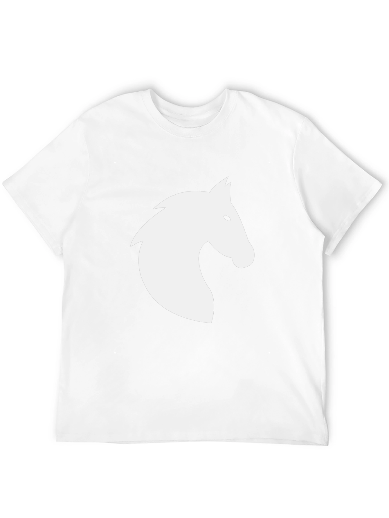 Black T-Shirt with White Horse Silhouette