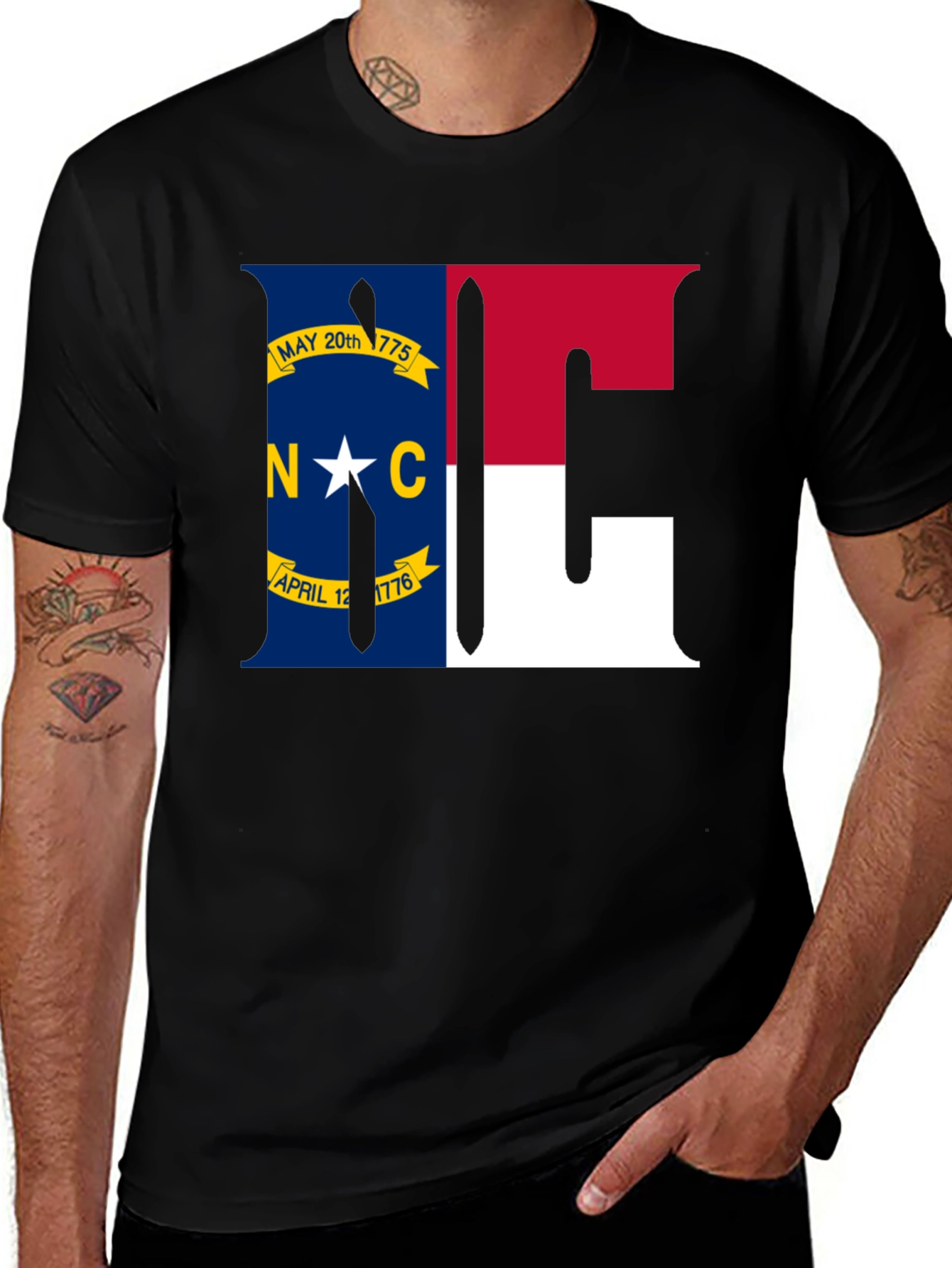 North Carolina Flag Graphic T-Shirt