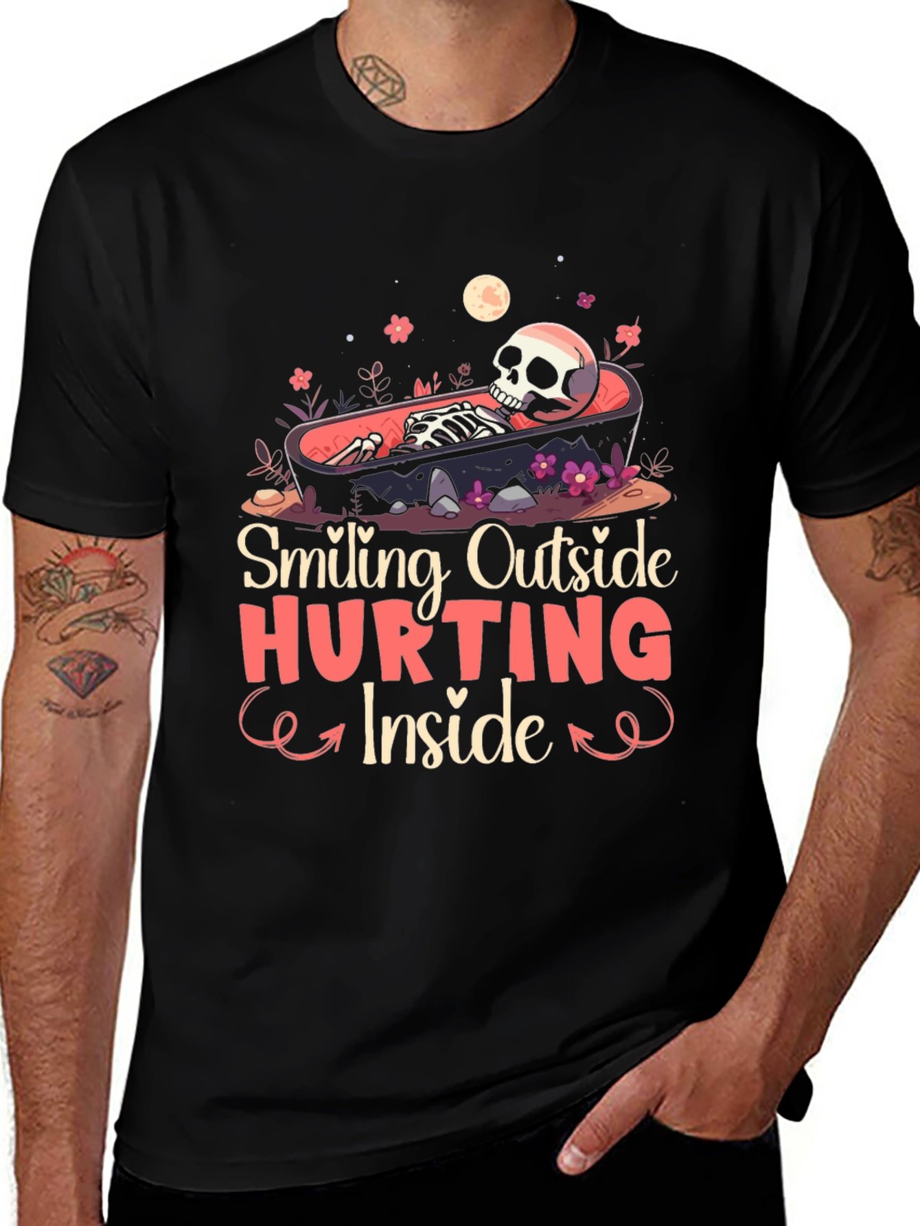Smiling Outside Hurting Inside Graphic Tee