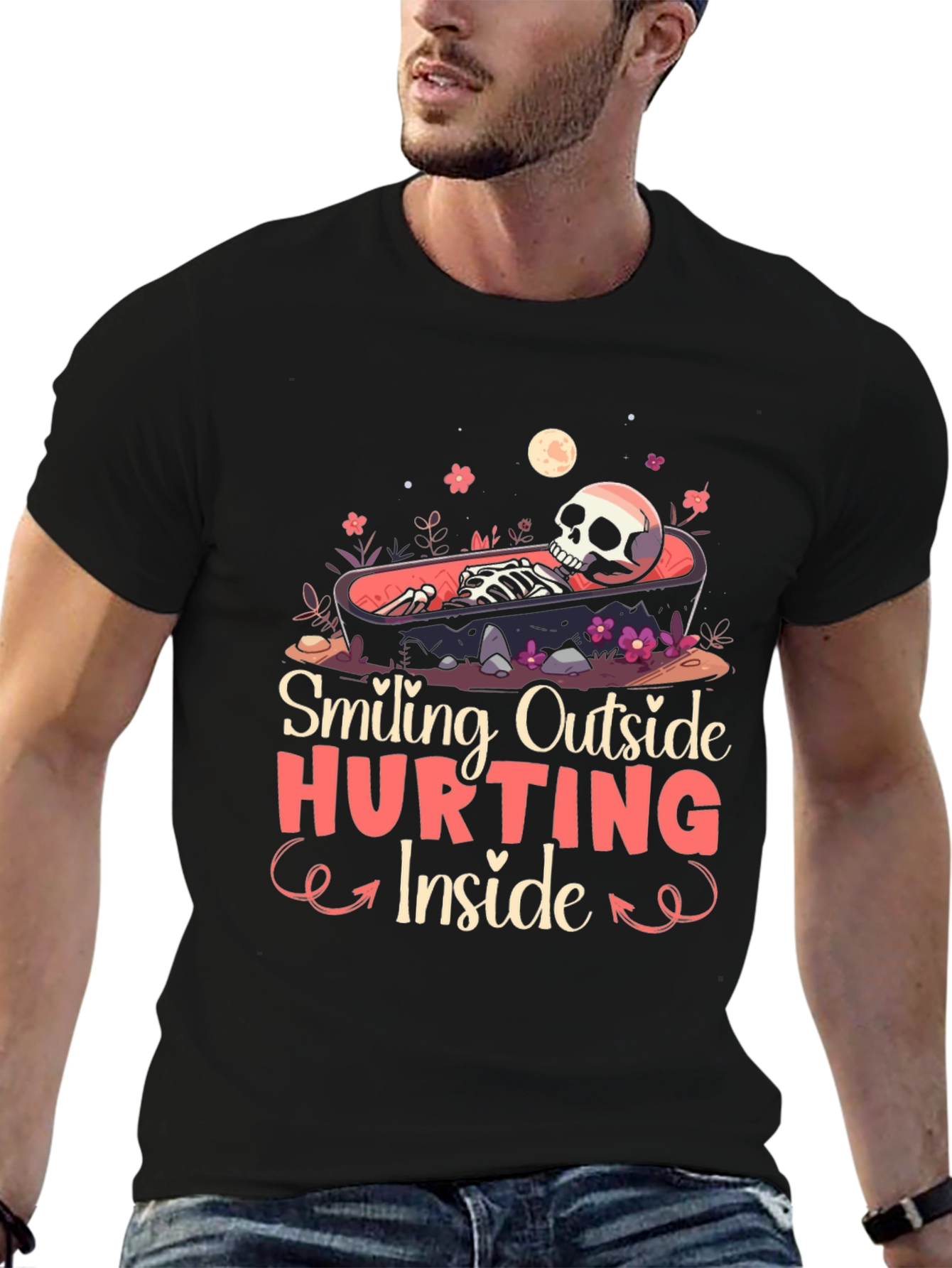 Smiling Outside Hurting Inside Graphic Tee