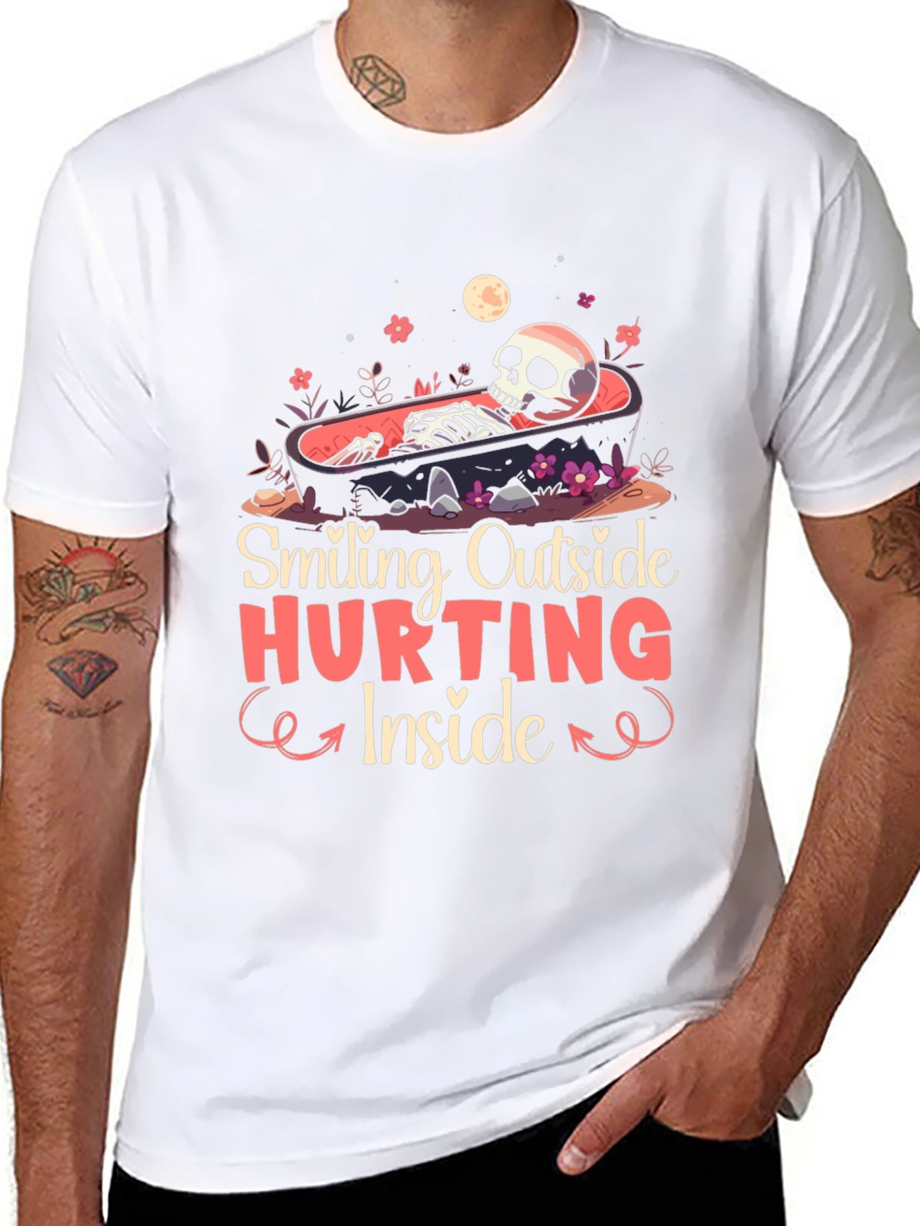 Smiling Outside Hurting Inside Graphic Tee
