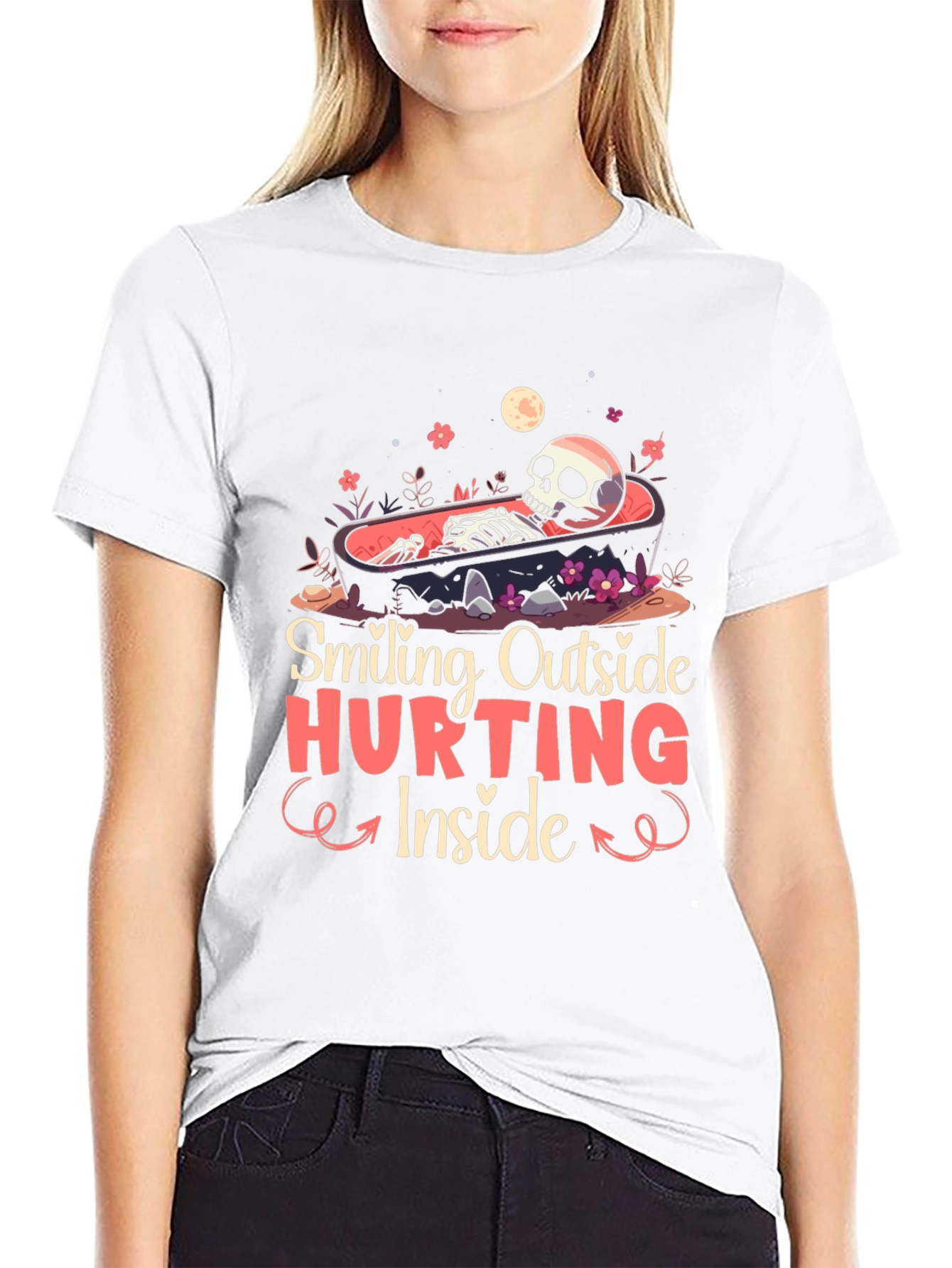 Smiling Outside Hurting Inside Graphic Tee
