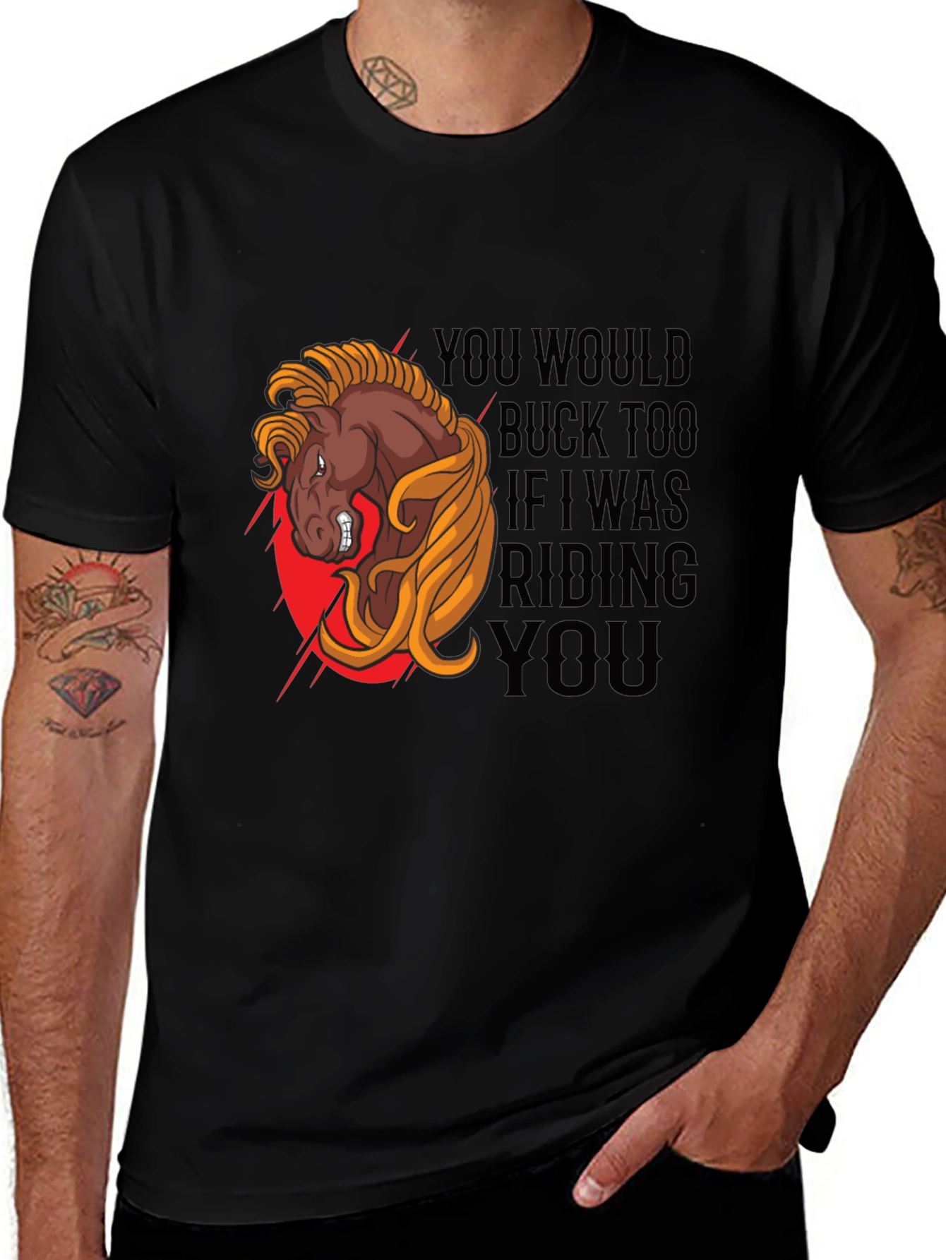 Funny Horse Riding Graphic T-Shirt