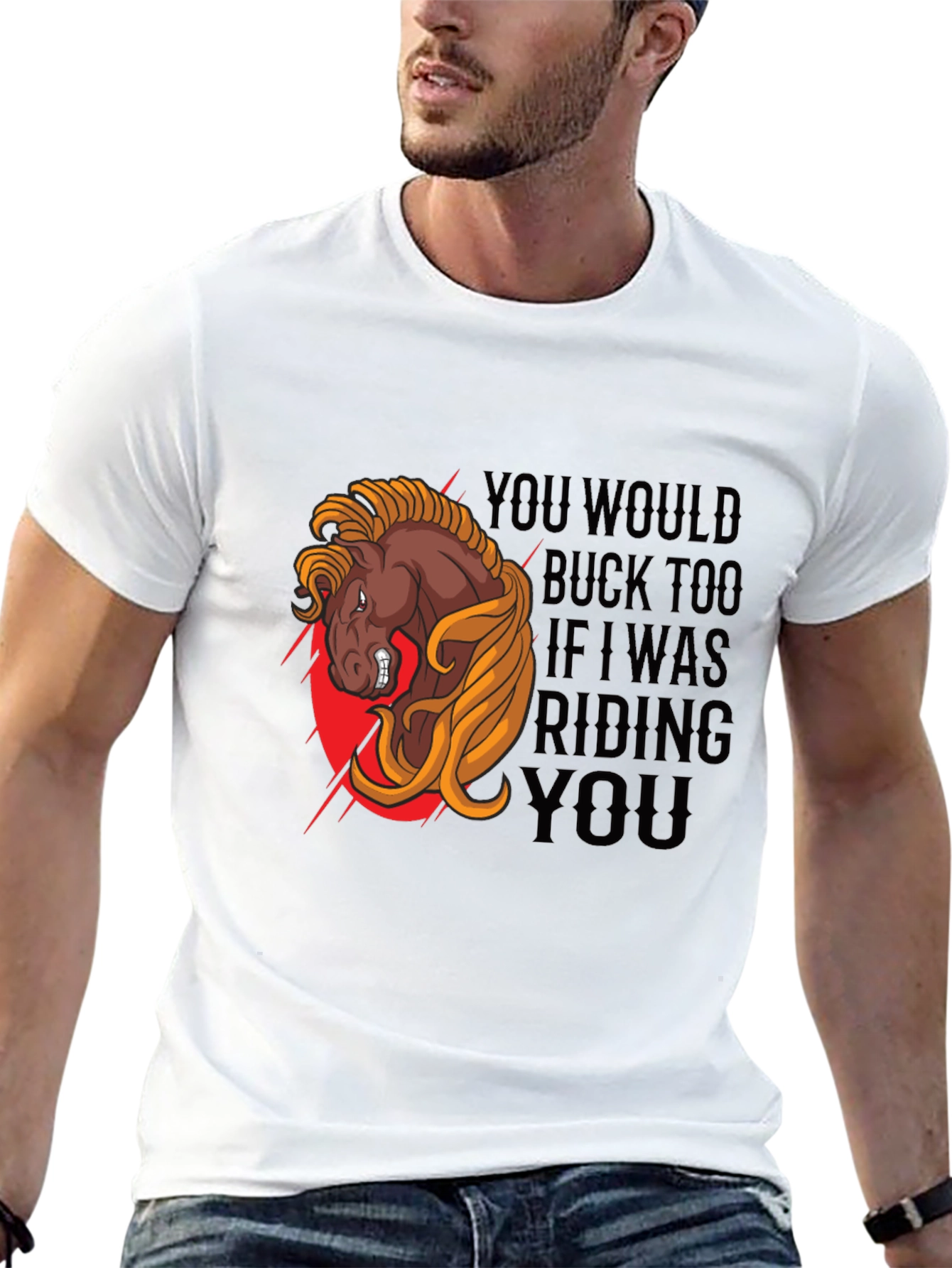 Funny Horse Riding Graphic T-Shirt
