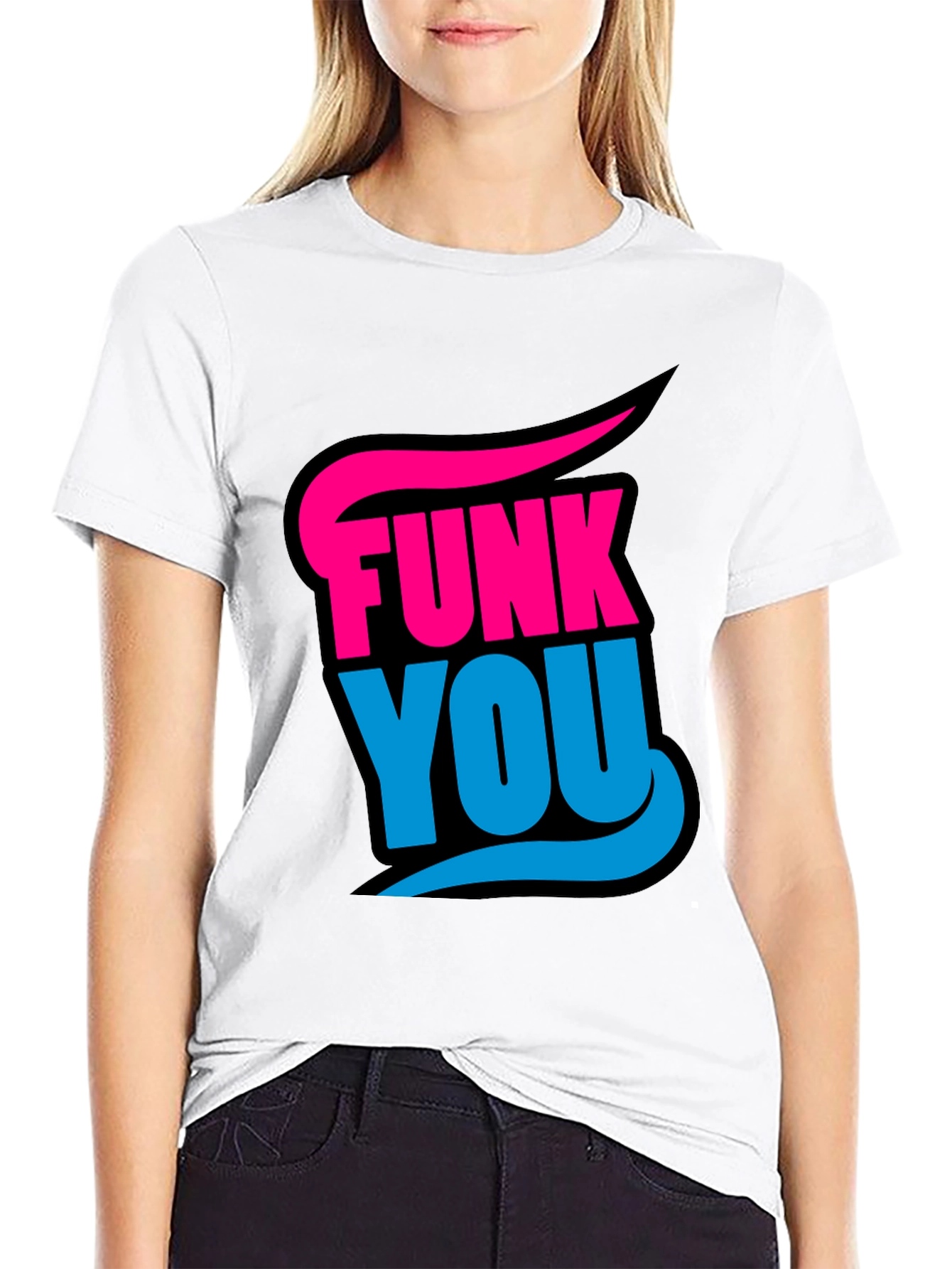 Funky Graphic Tee - Funk You Black Cotton T-Shirt