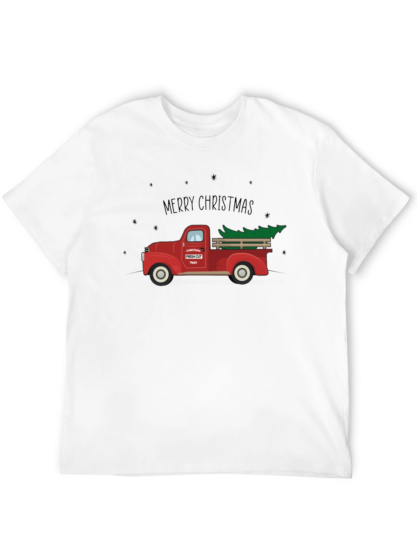 Merry Christmas Tree Truck Graphic Tee