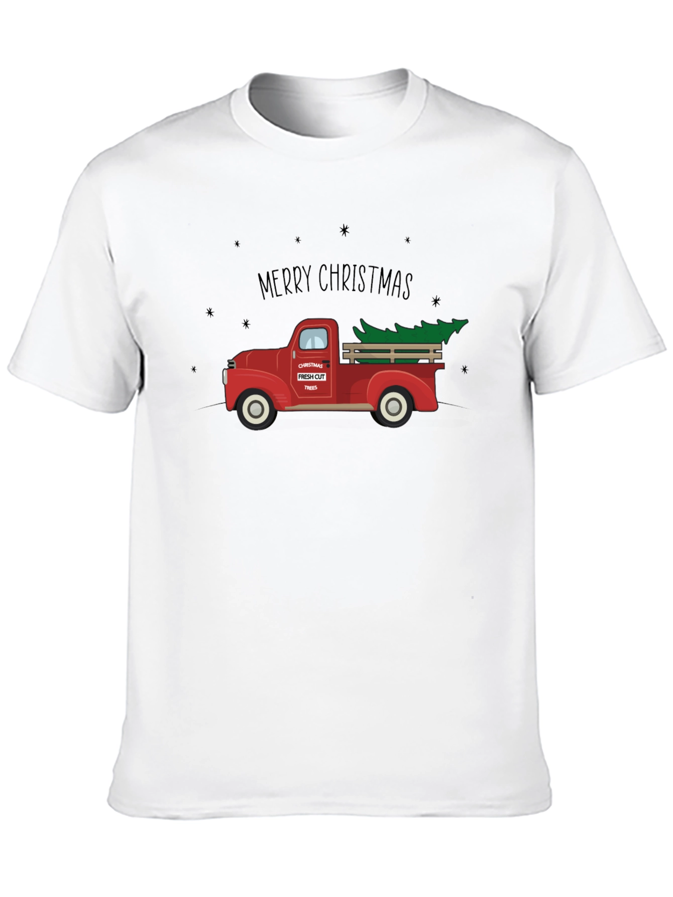 Merry Christmas Tree Truck Graphic Tee