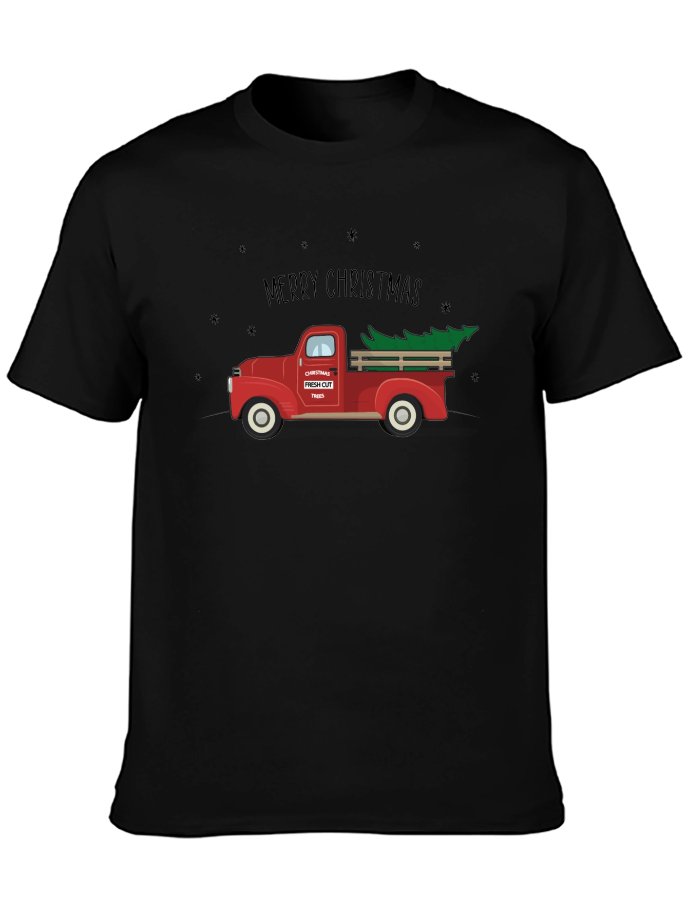 Merry Christmas Tree Truck Graphic Tee
