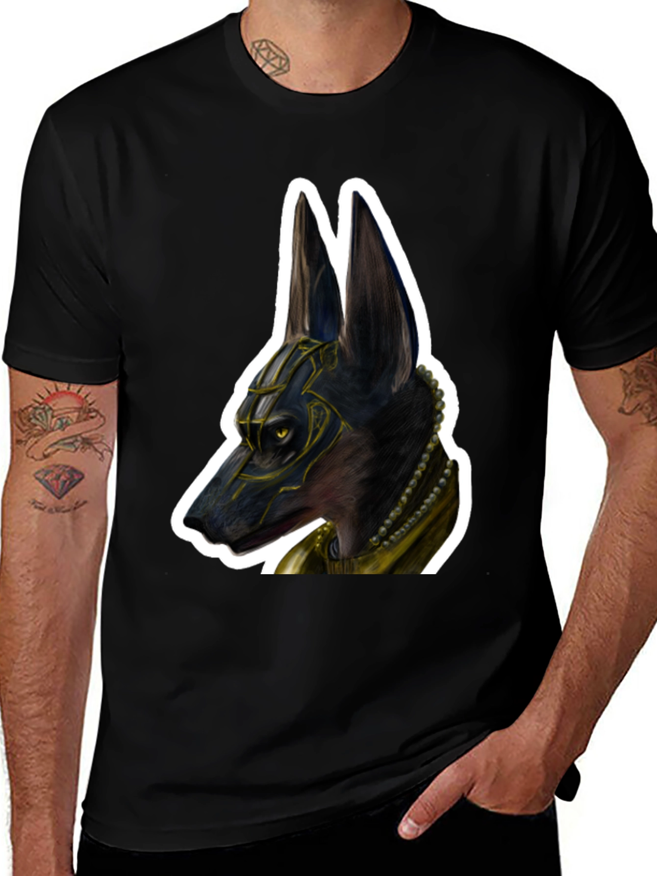 Anubis T-Shirt - Egyptian God Dog Design