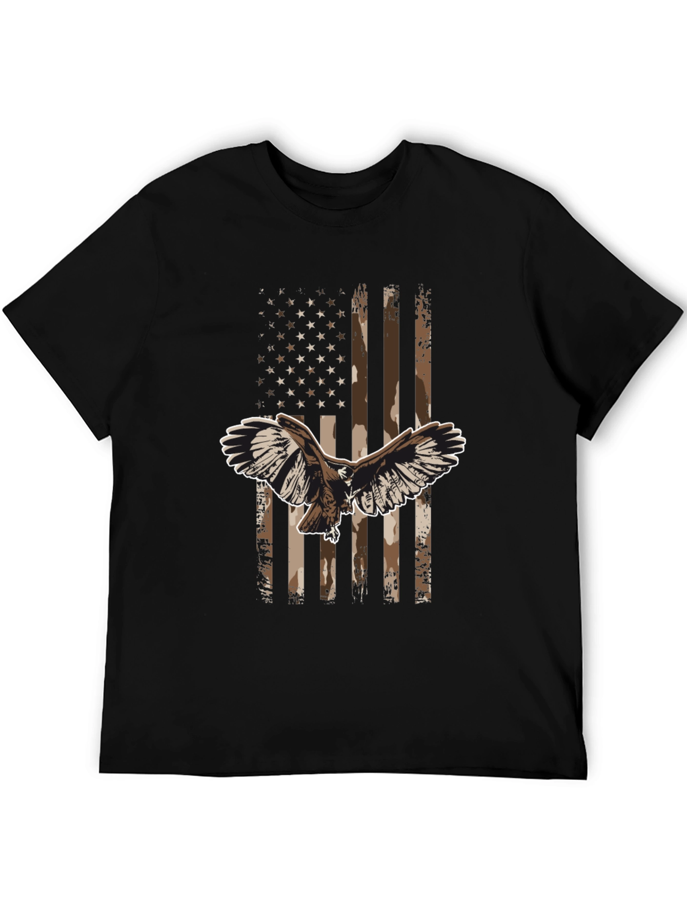 American Flag Eagle Graphic Tee - Black