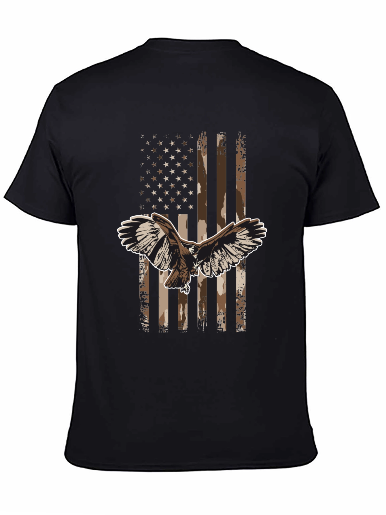 American Flag Eagle Graphic Tee - Black