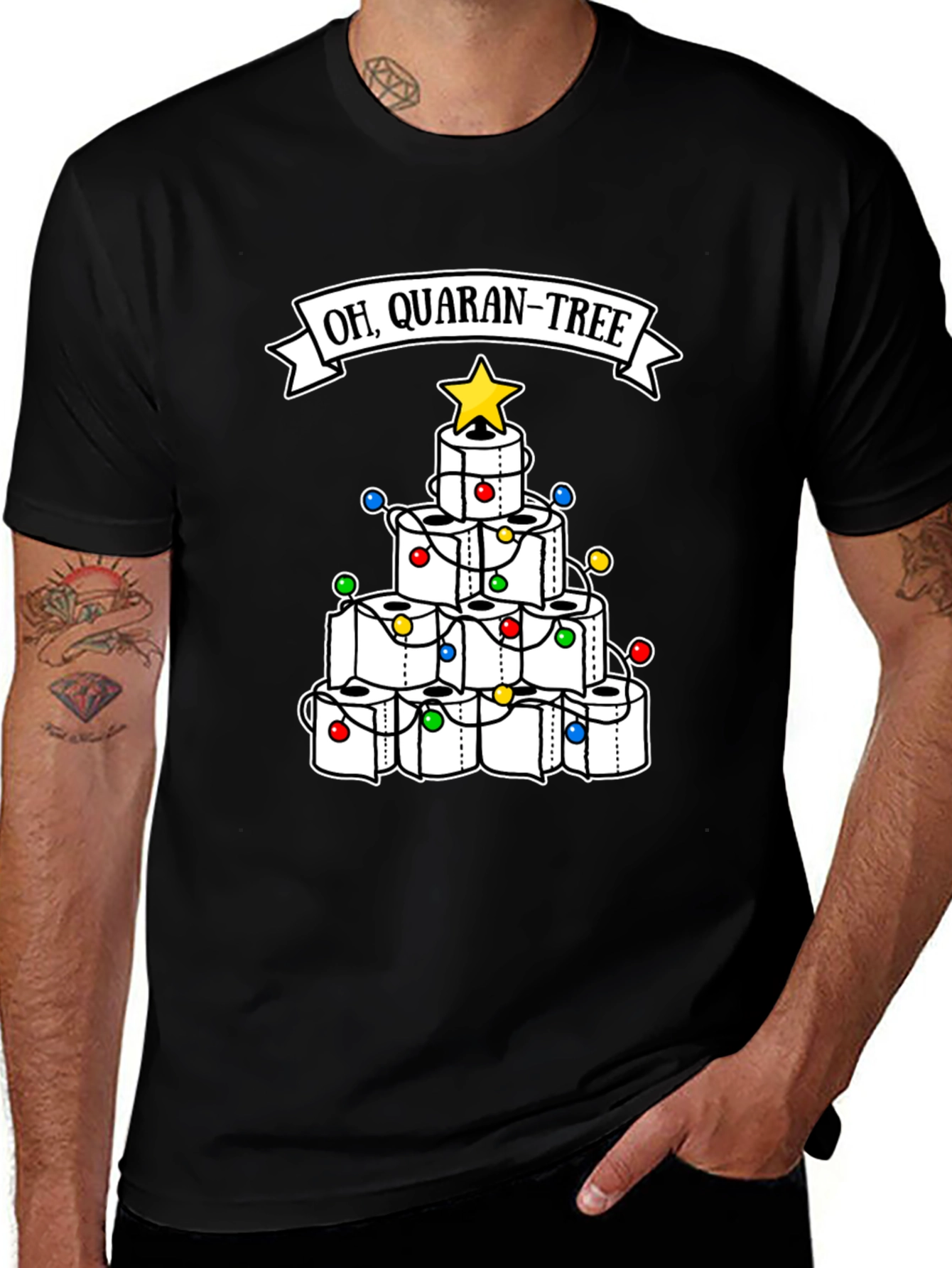 Oh Quaran-Tree T-Shirt Toilet Paper Christmas Tree Tee