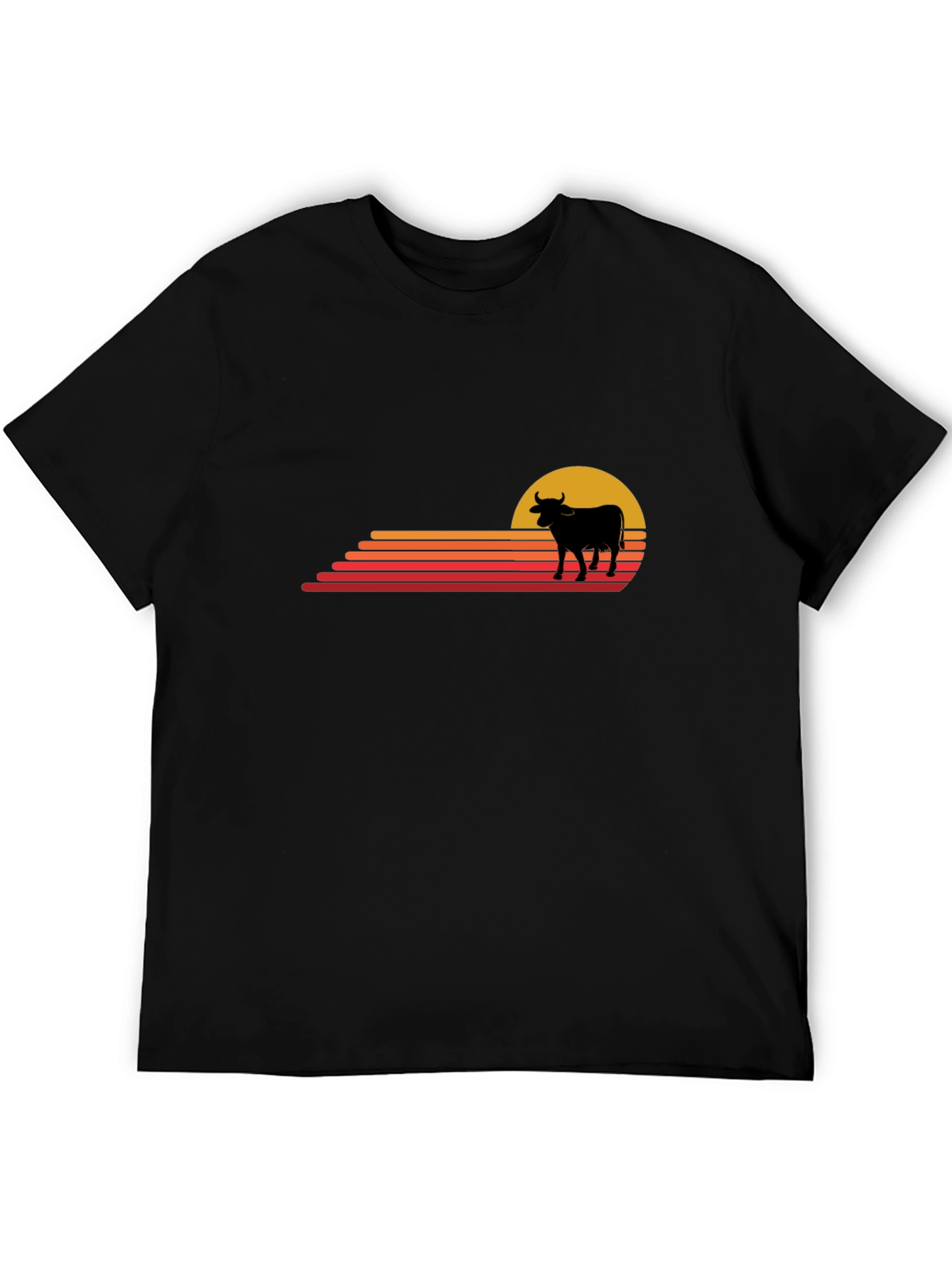 Retro Sunset Cow Graphic Tee