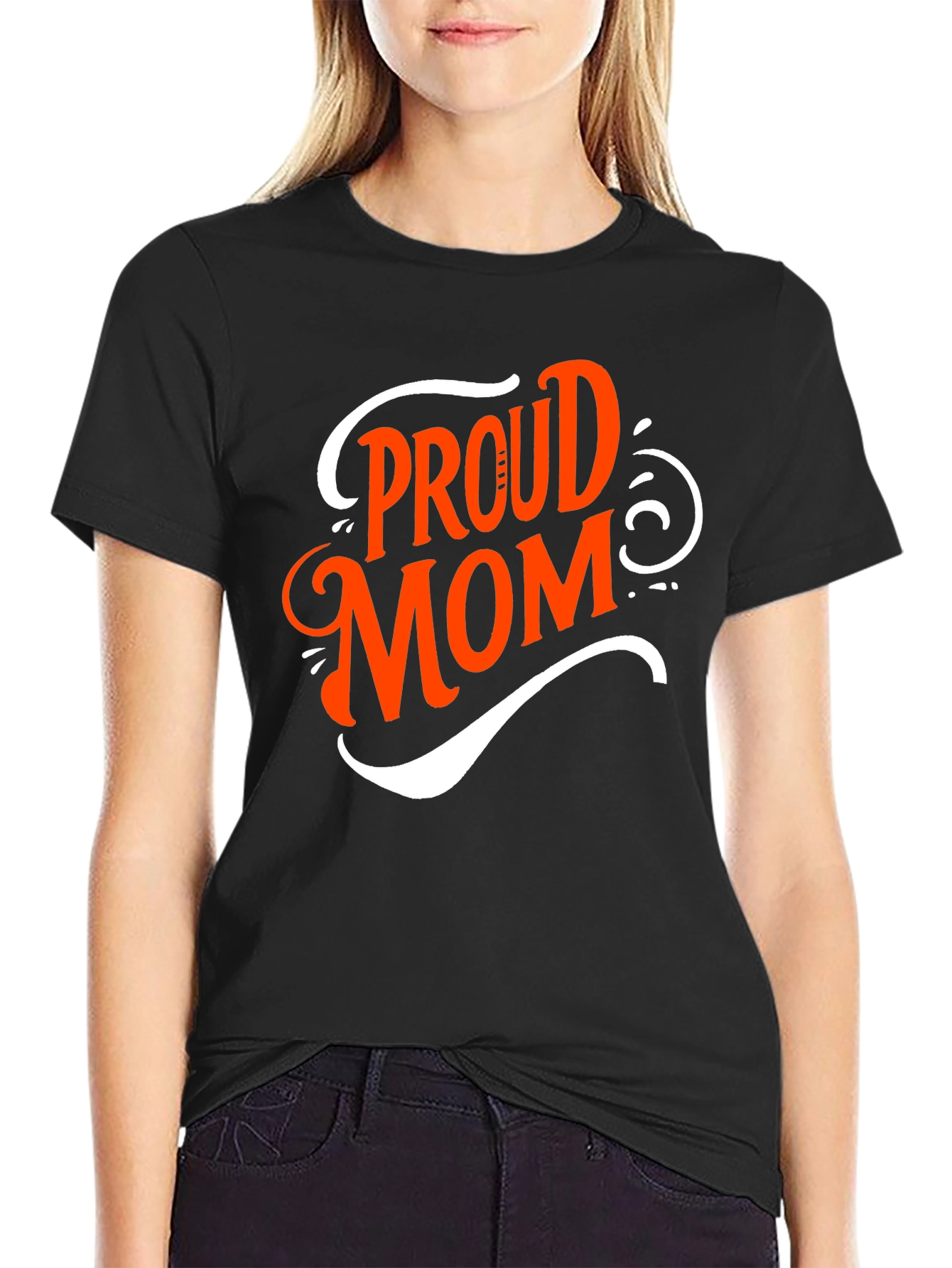 Proud Mom Graphic Tee - Black T-Shirt