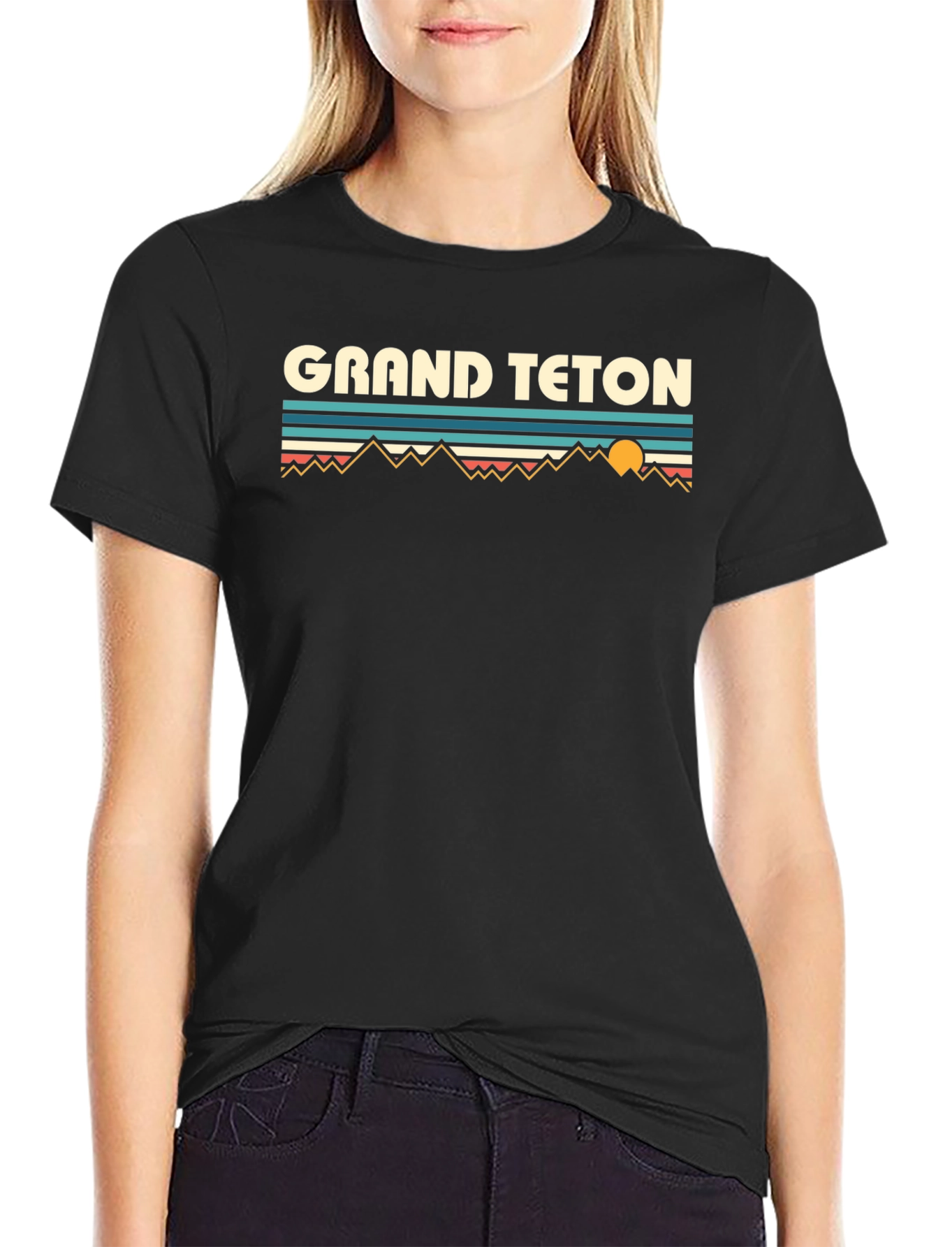 Grand Teton Graphic Tee - Retro Mountain Design