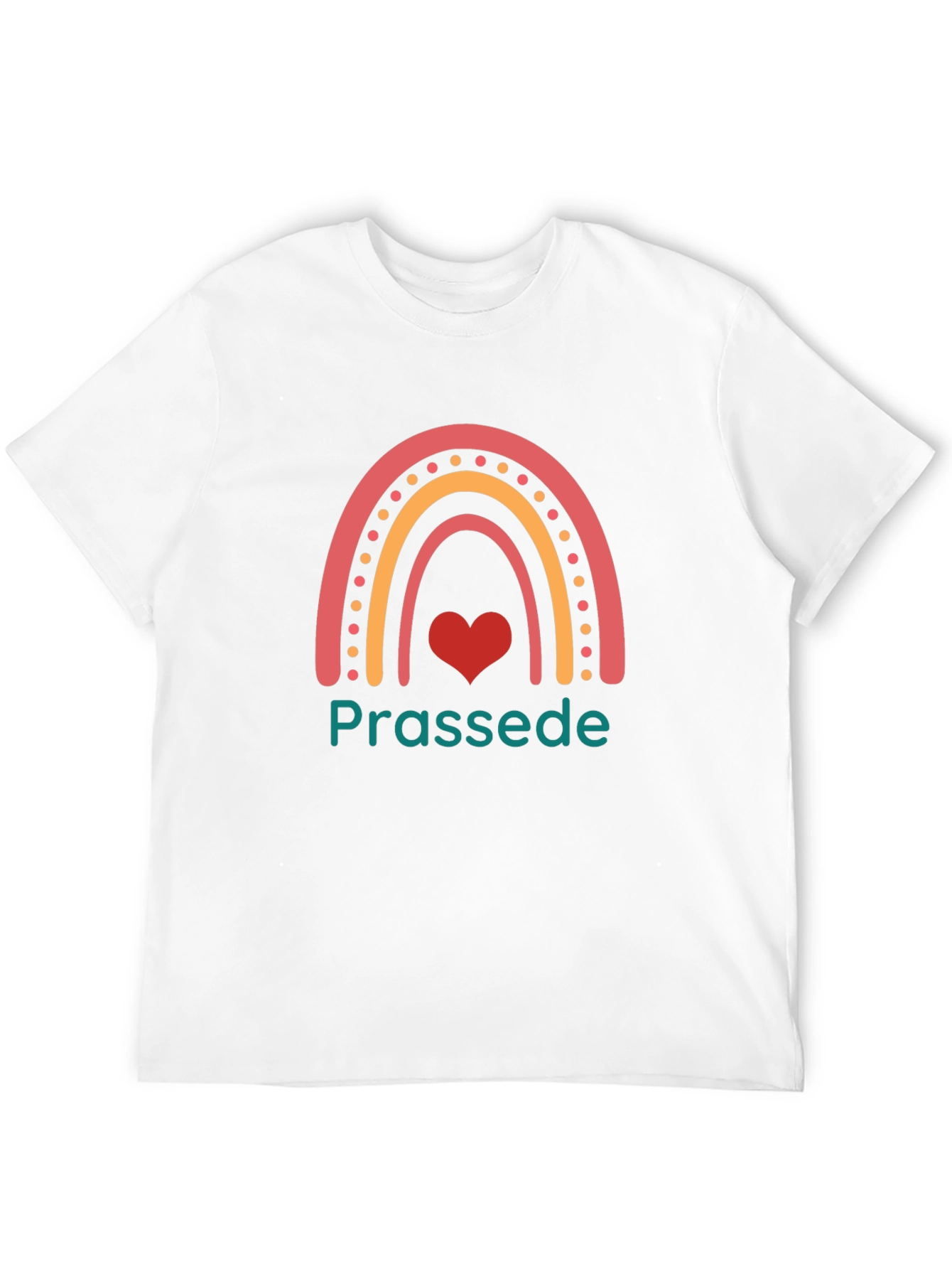 Prassede Rainbow Heart Graphic Tee - Black Cotton Blend