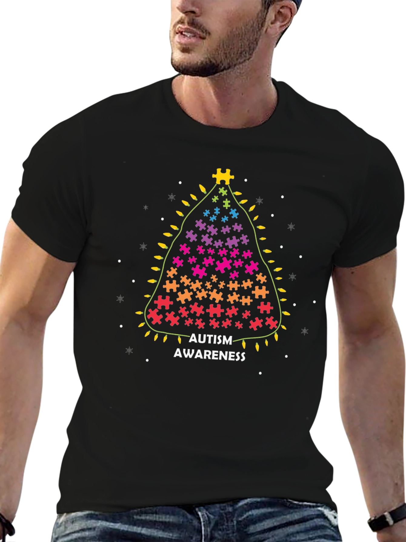 Autism Awareness Puzzle Piece Tree T-Shirt