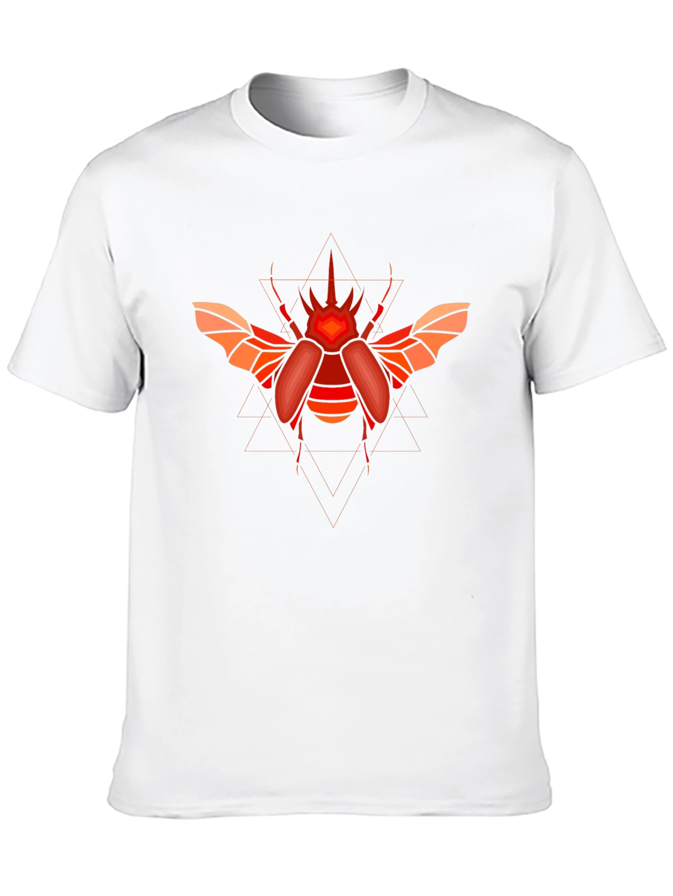 Geometric Beetle Graphic T-Shirt - Black