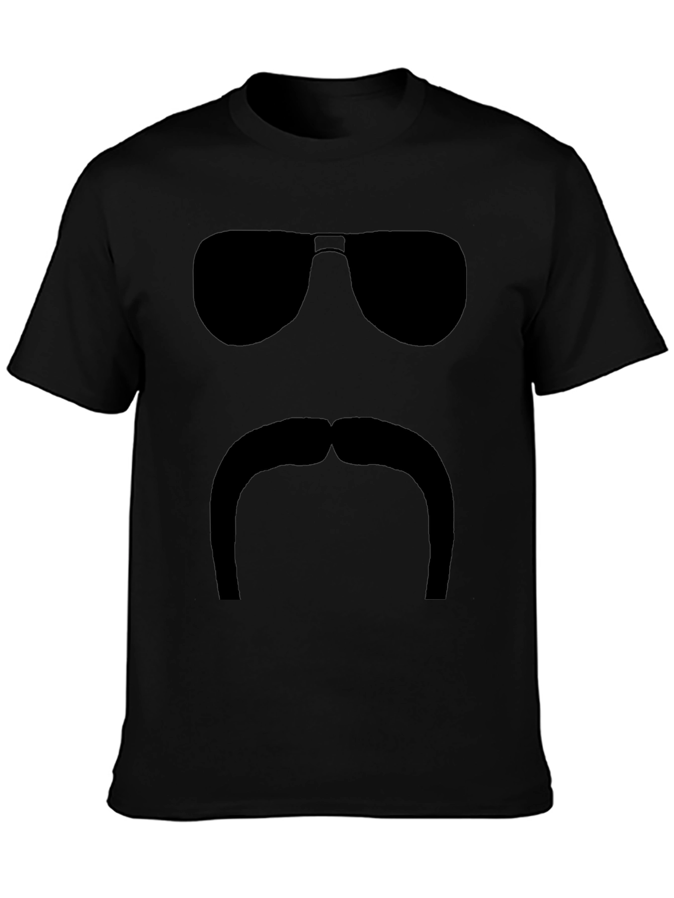 Funny Silhouette T-Shirt - Sunglasses and Mustache