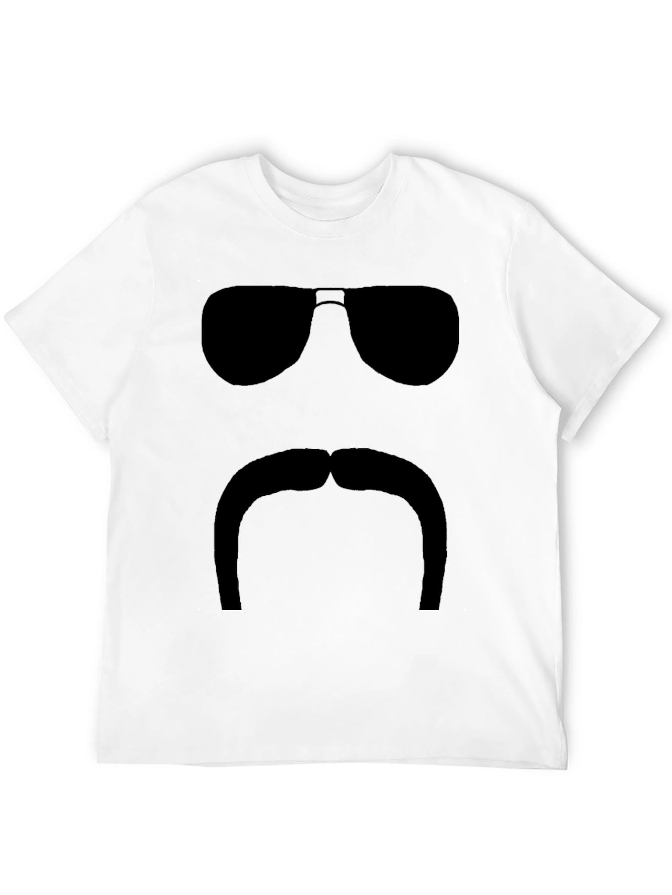 Funny Silhouette T-Shirt - Sunglasses and Mustache