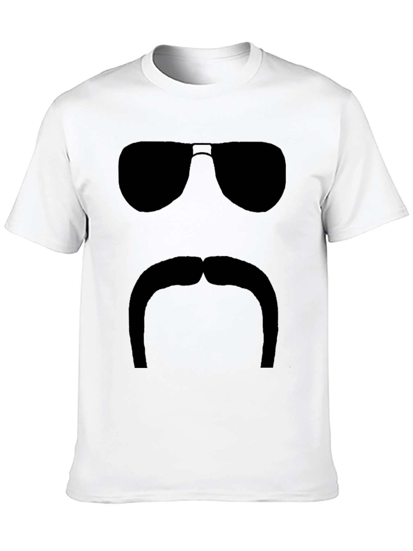 Funny Silhouette T-Shirt - Sunglasses and Mustache