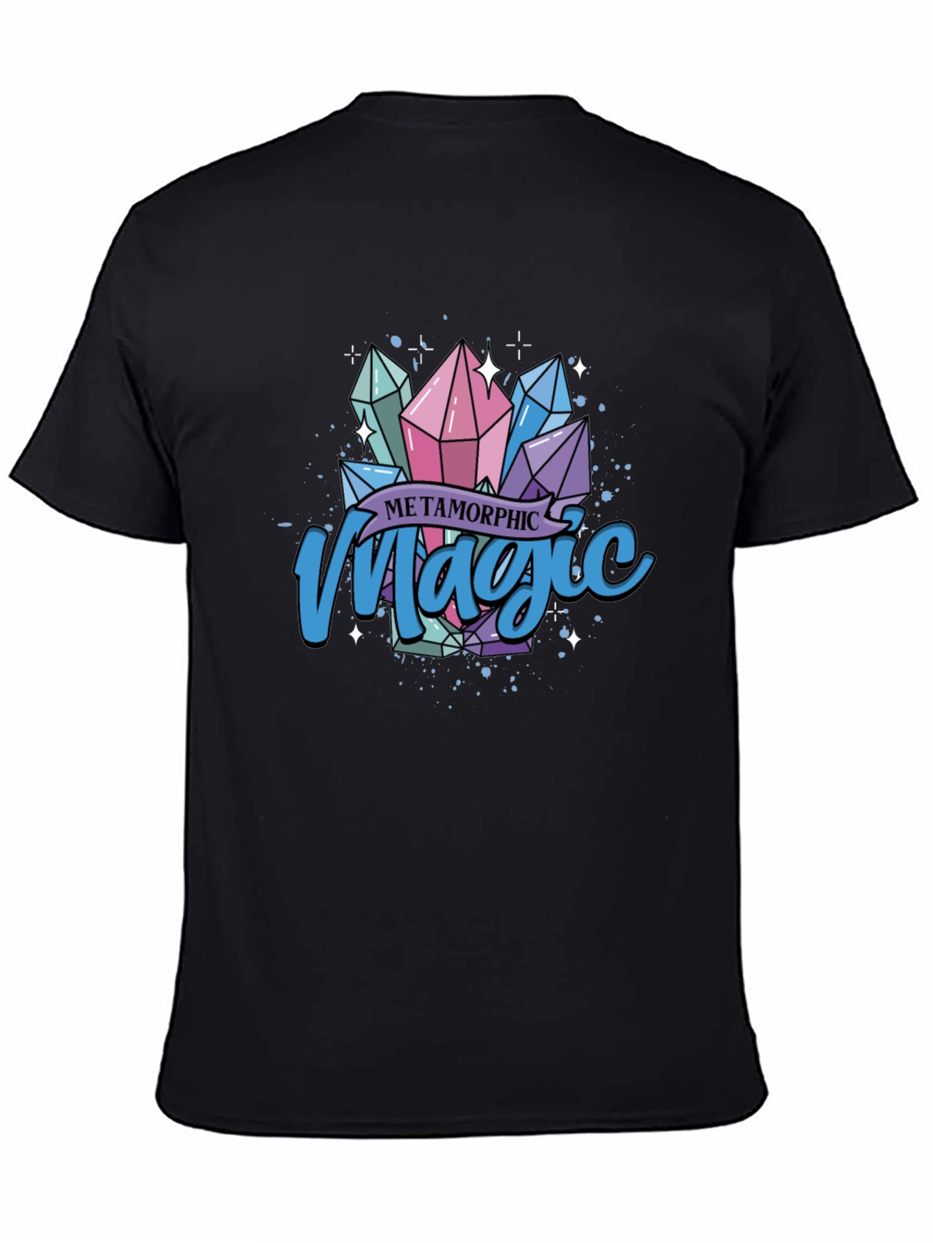 Metamorphic Magic Crystal Graphic Tee - Black