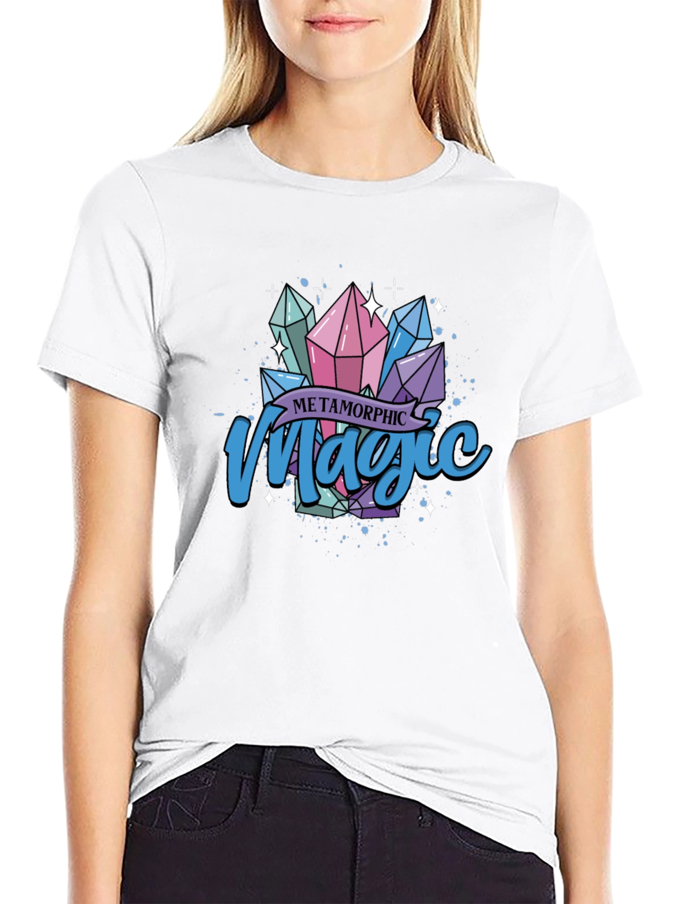 Metamorphic Magic Crystal Graphic Tee - Black