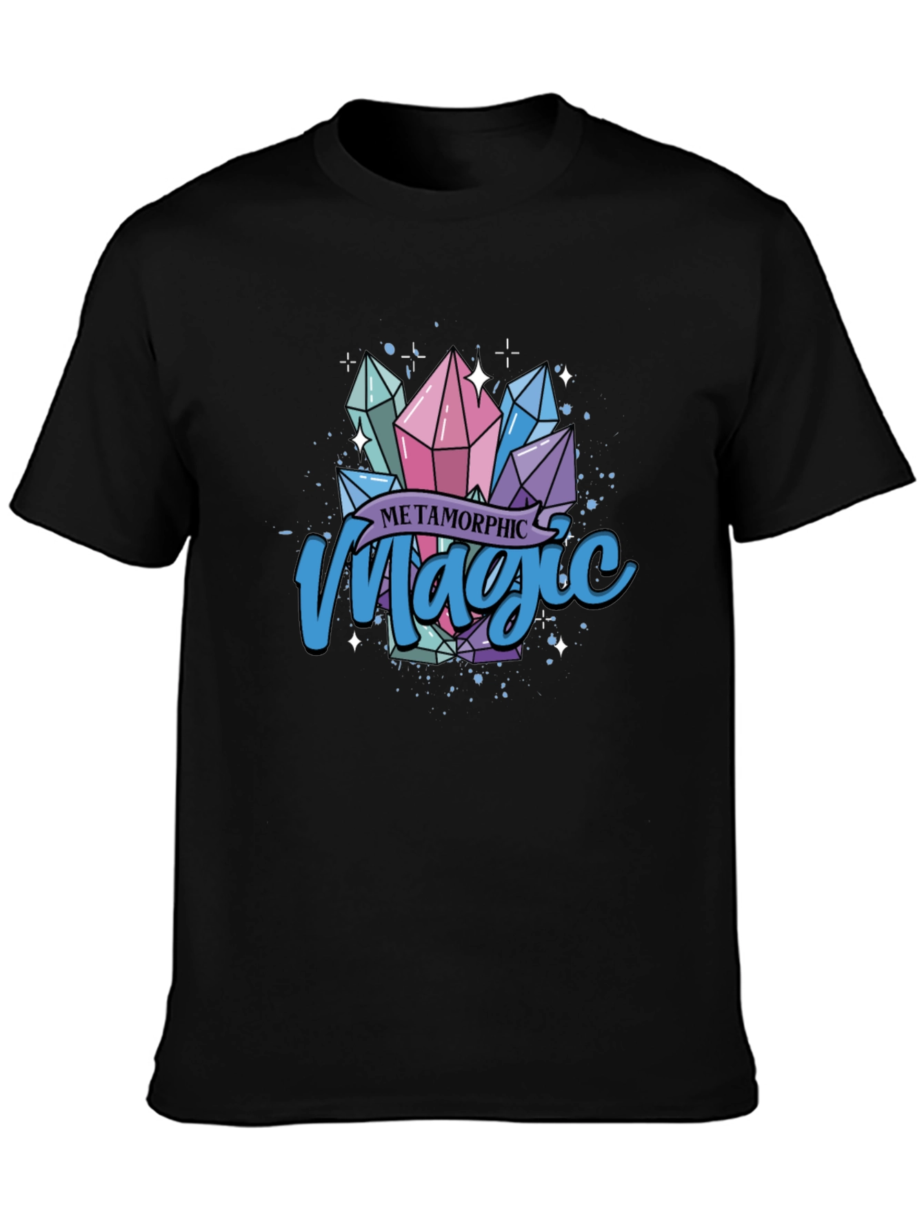 Metamorphic Magic Crystal Graphic Tee - Black