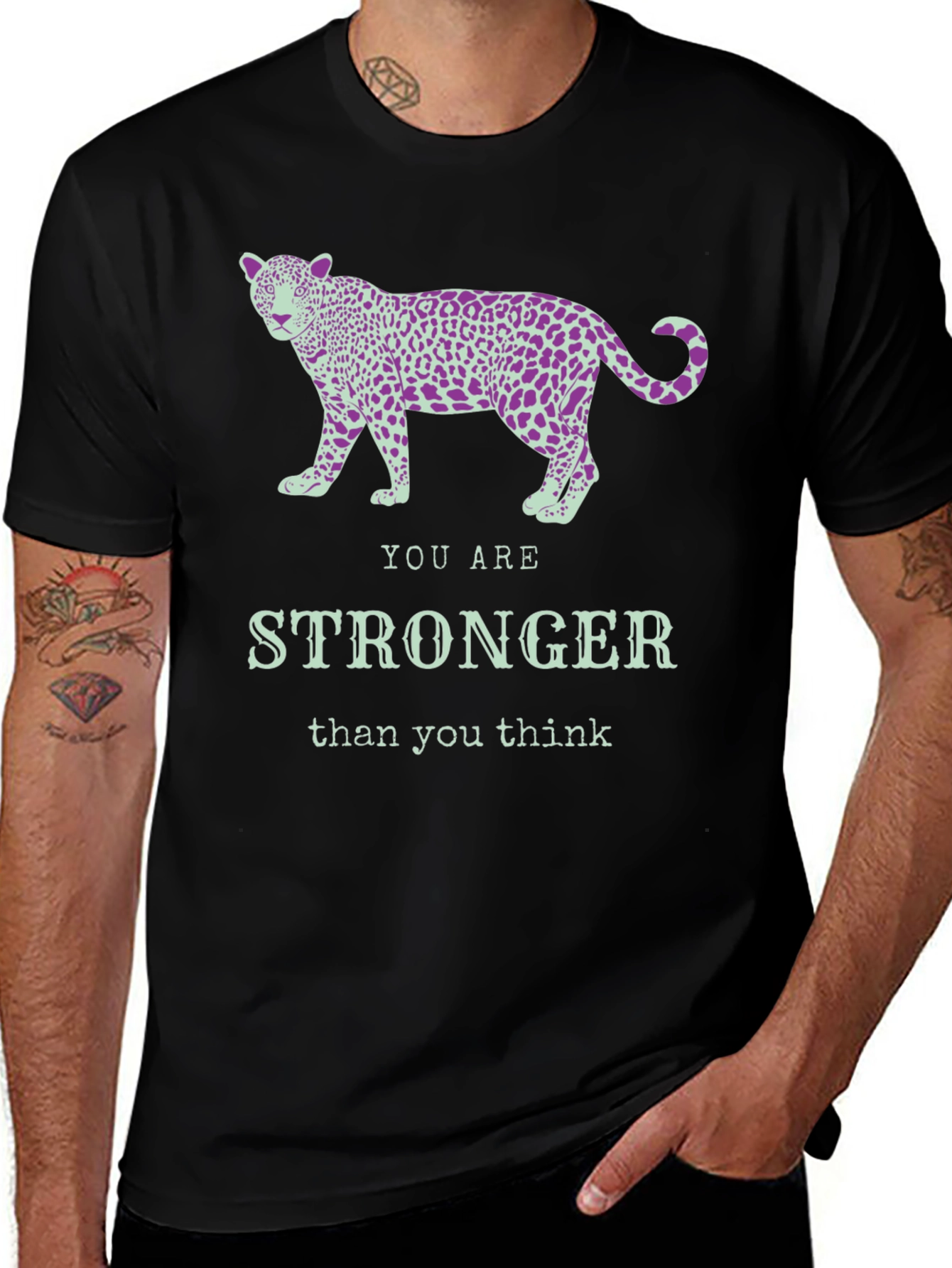 Stronger Leopard Graphic Tee