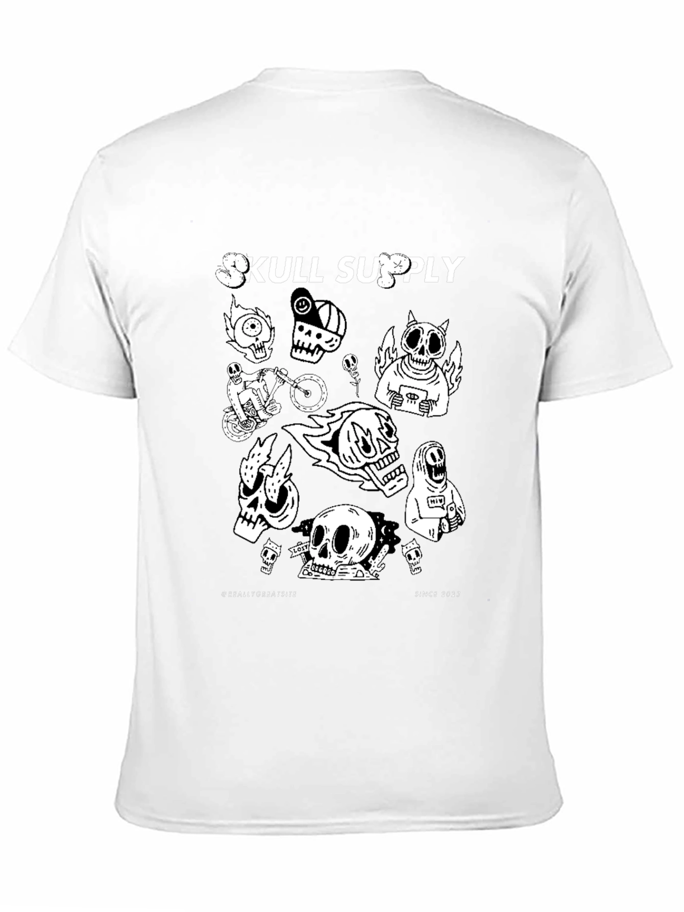 Skull Supply Graphic Print Black T-Shirt