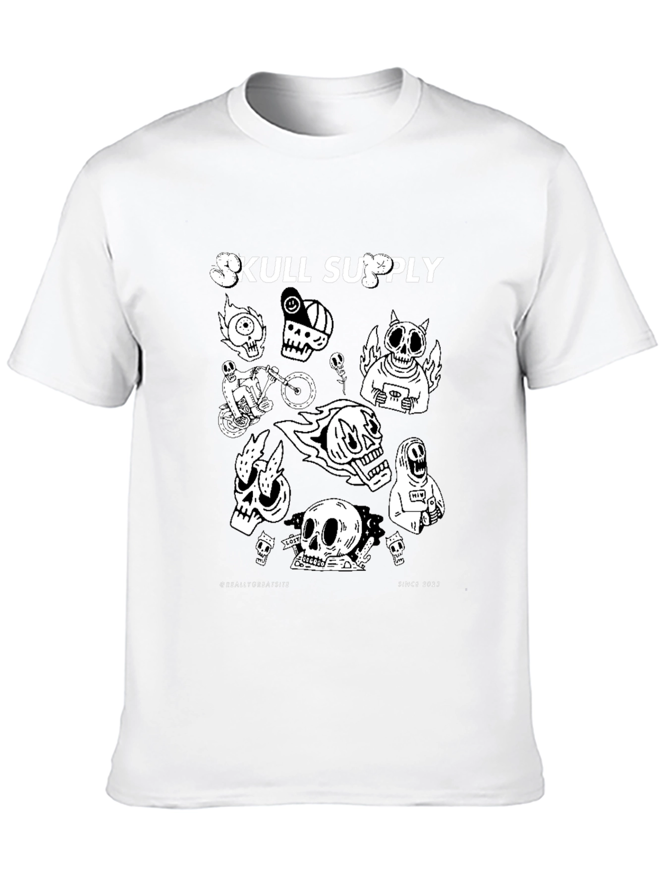 Skull Supply Graphic Print Black T-Shirt