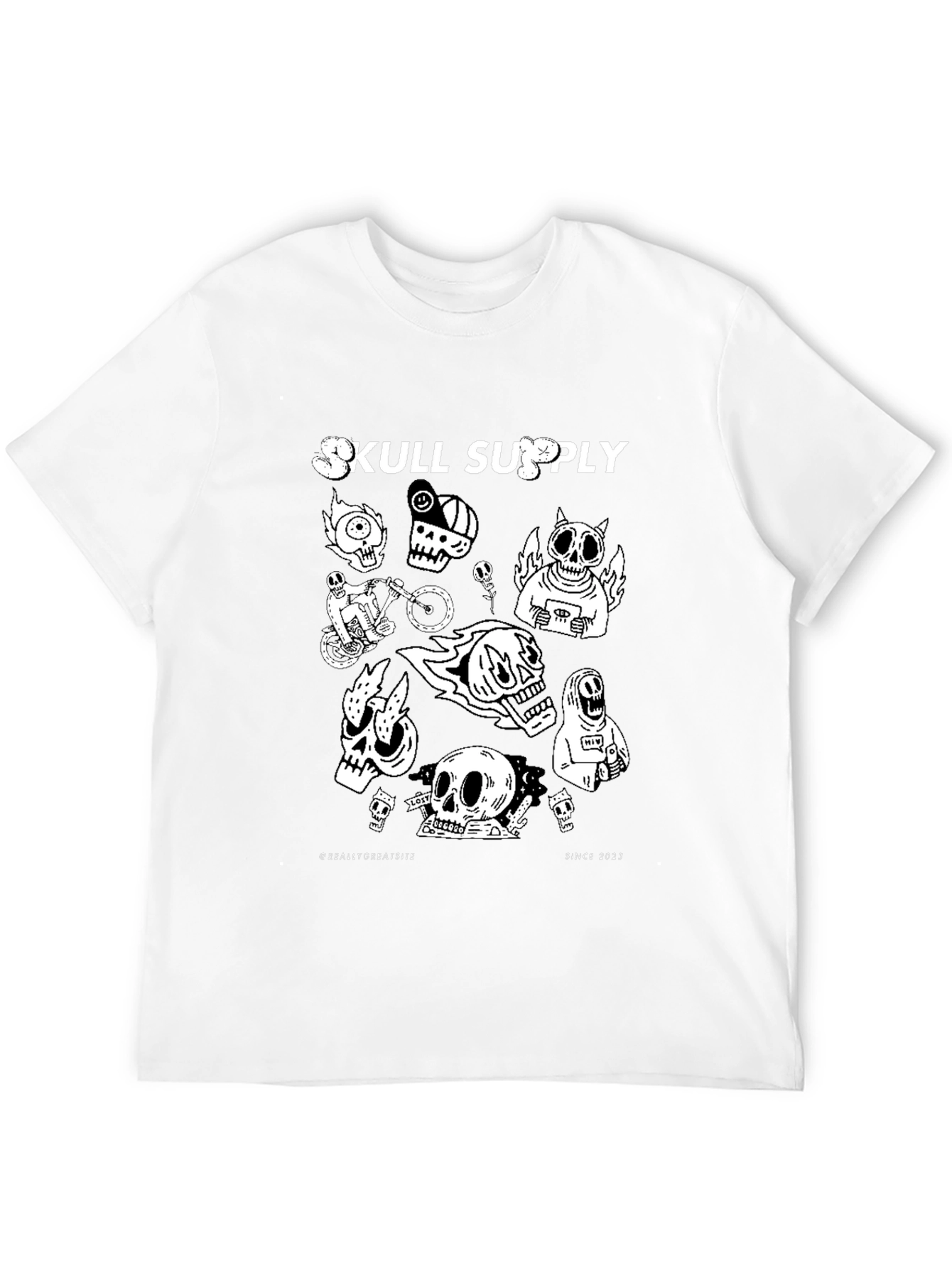 Skull Supply Graphic Print Black T-Shirt
