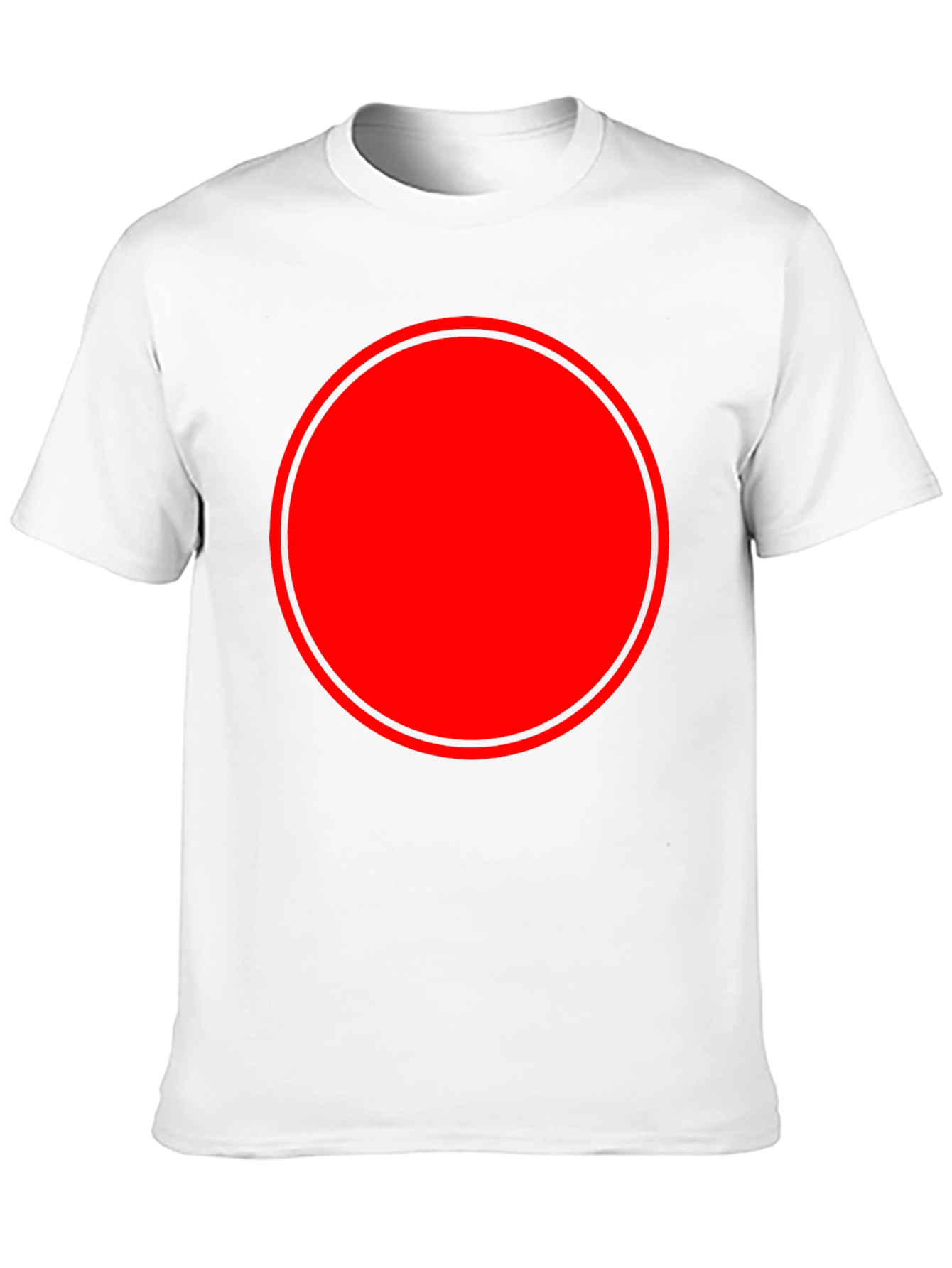 Modern Red Circle Graphic Black T-Shirt
