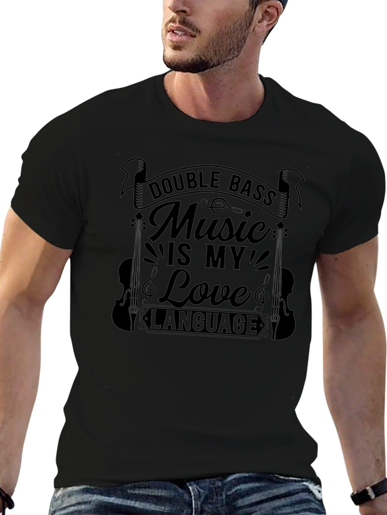 Double Bass Music is My Love Language Graphic Tee
