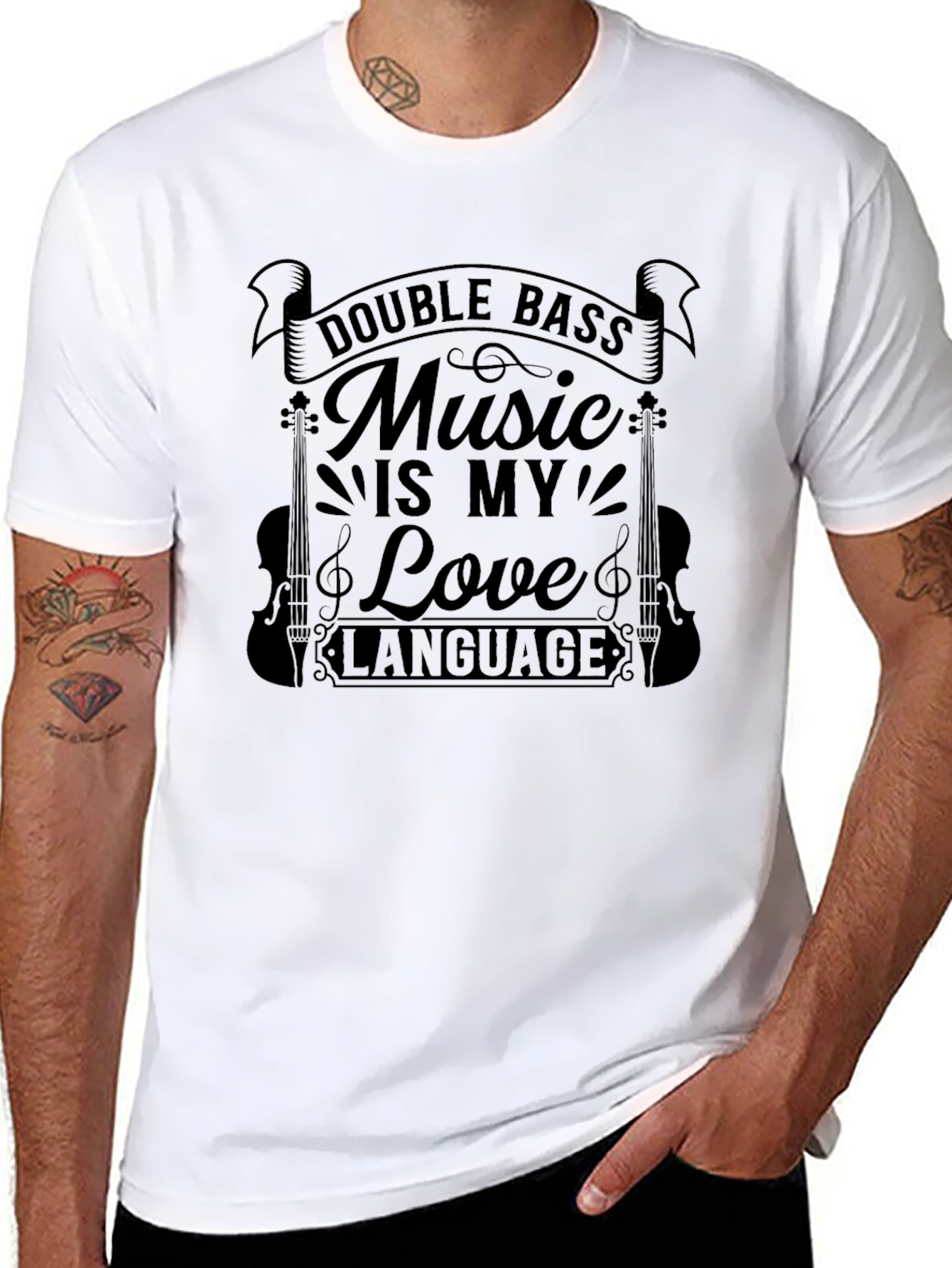 Double Bass Music is My Love Language Graphic Tee