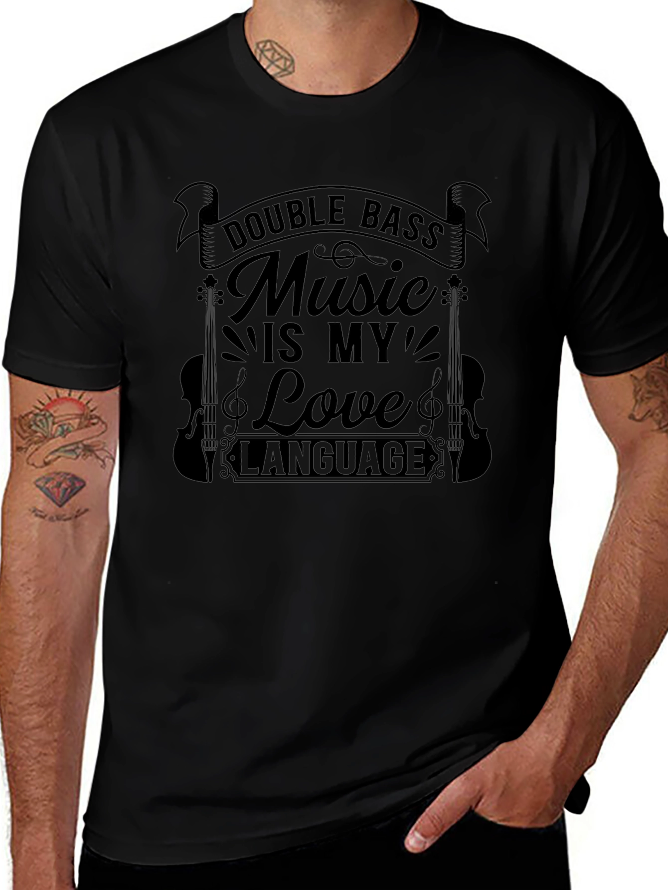 Double Bass Music is My Love Language Graphic Tee
