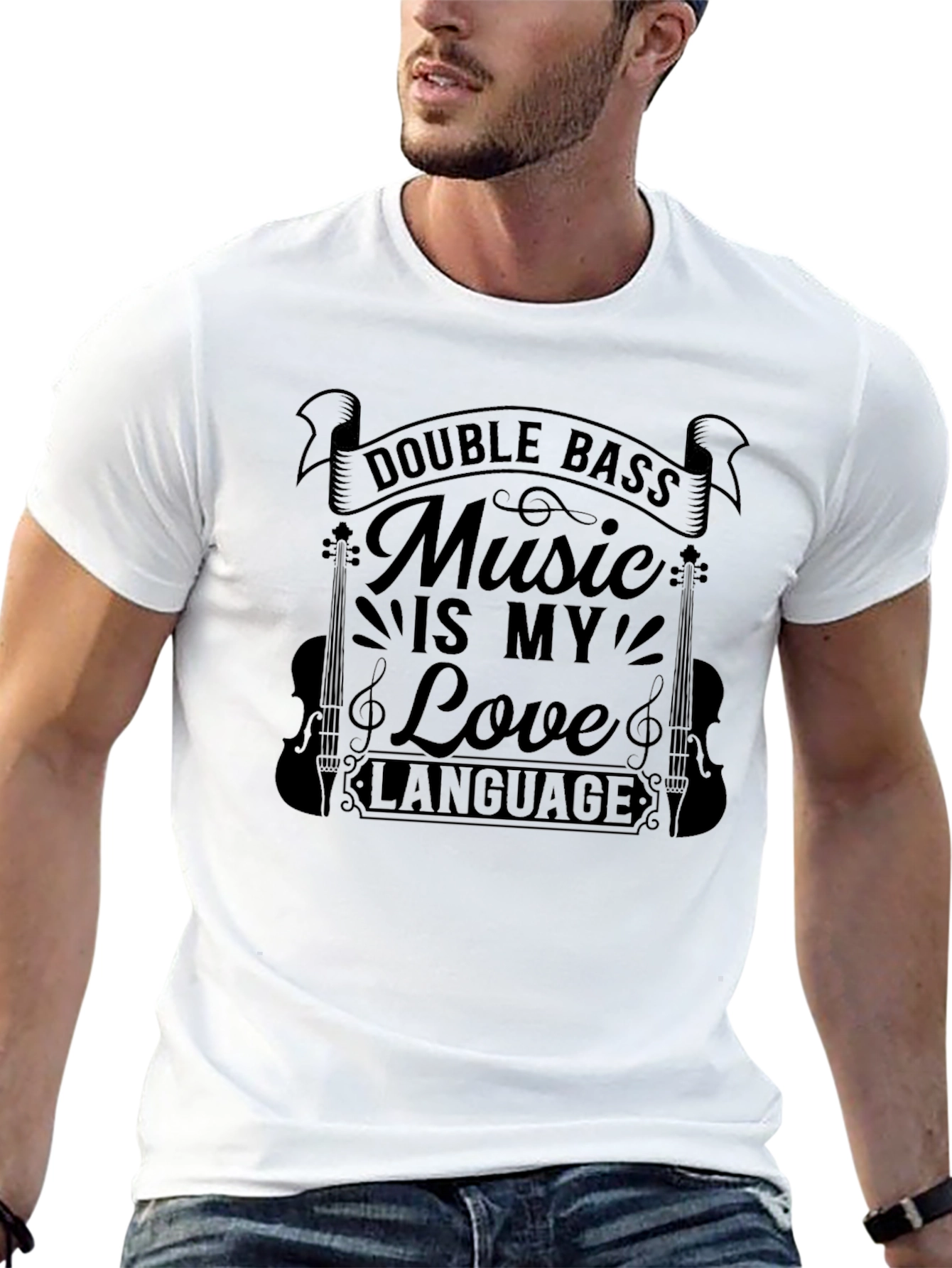 Double Bass Music is My Love Language Graphic Tee