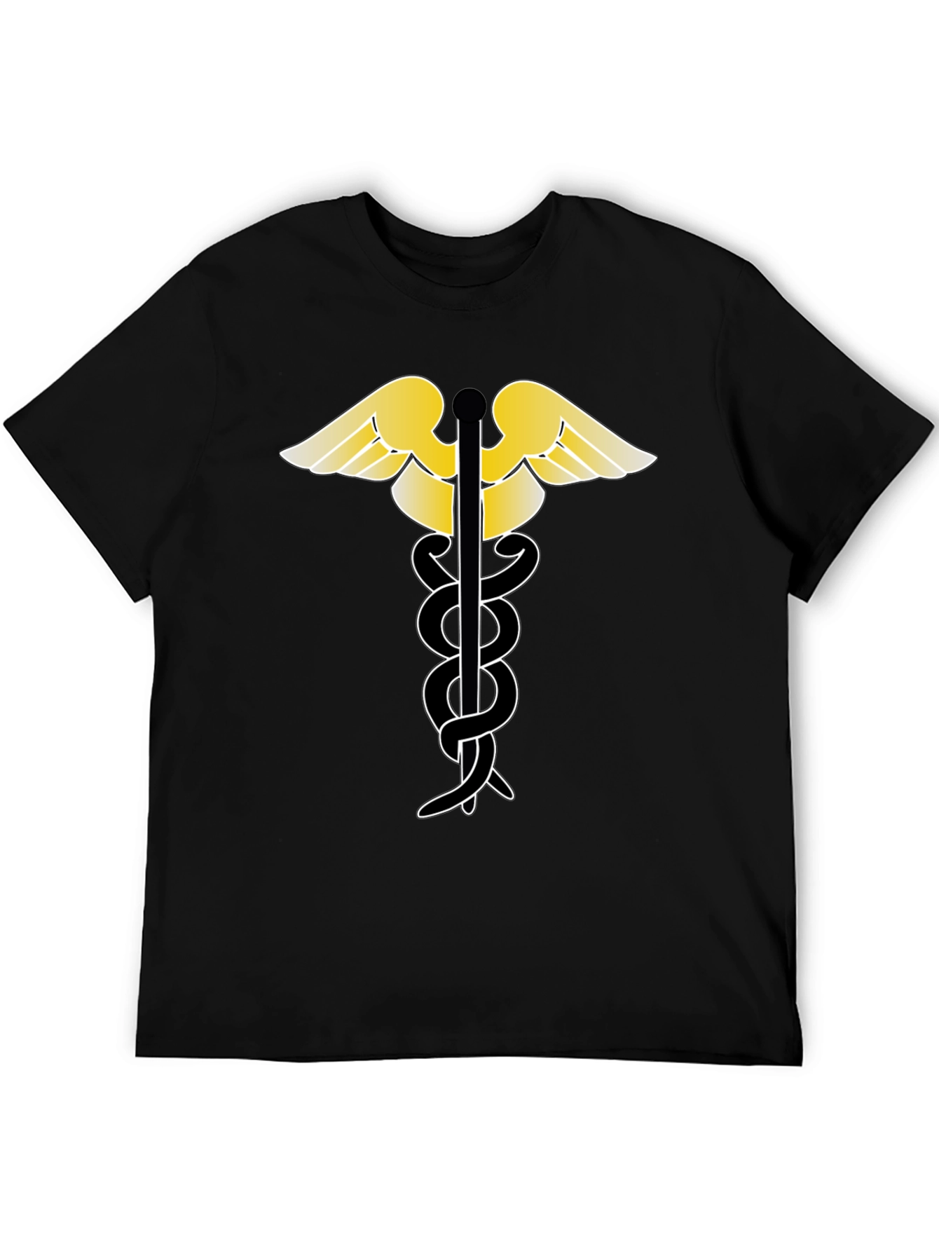 Caduceus Black T-Shirt - Medical Symbol Tee