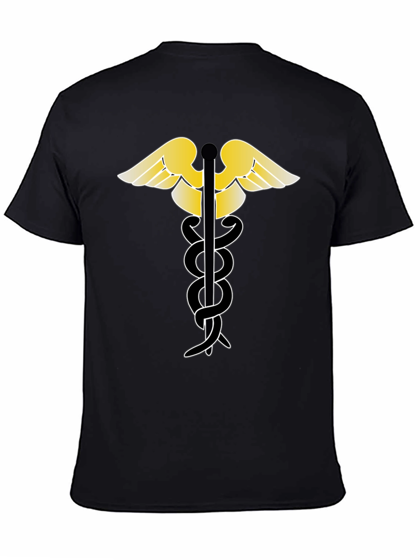Caduceus Black T-Shirt - Medical Symbol Tee