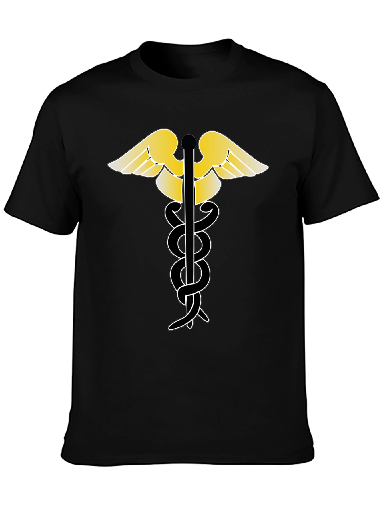 Caduceus Black T-Shirt - Medical Symbol Tee